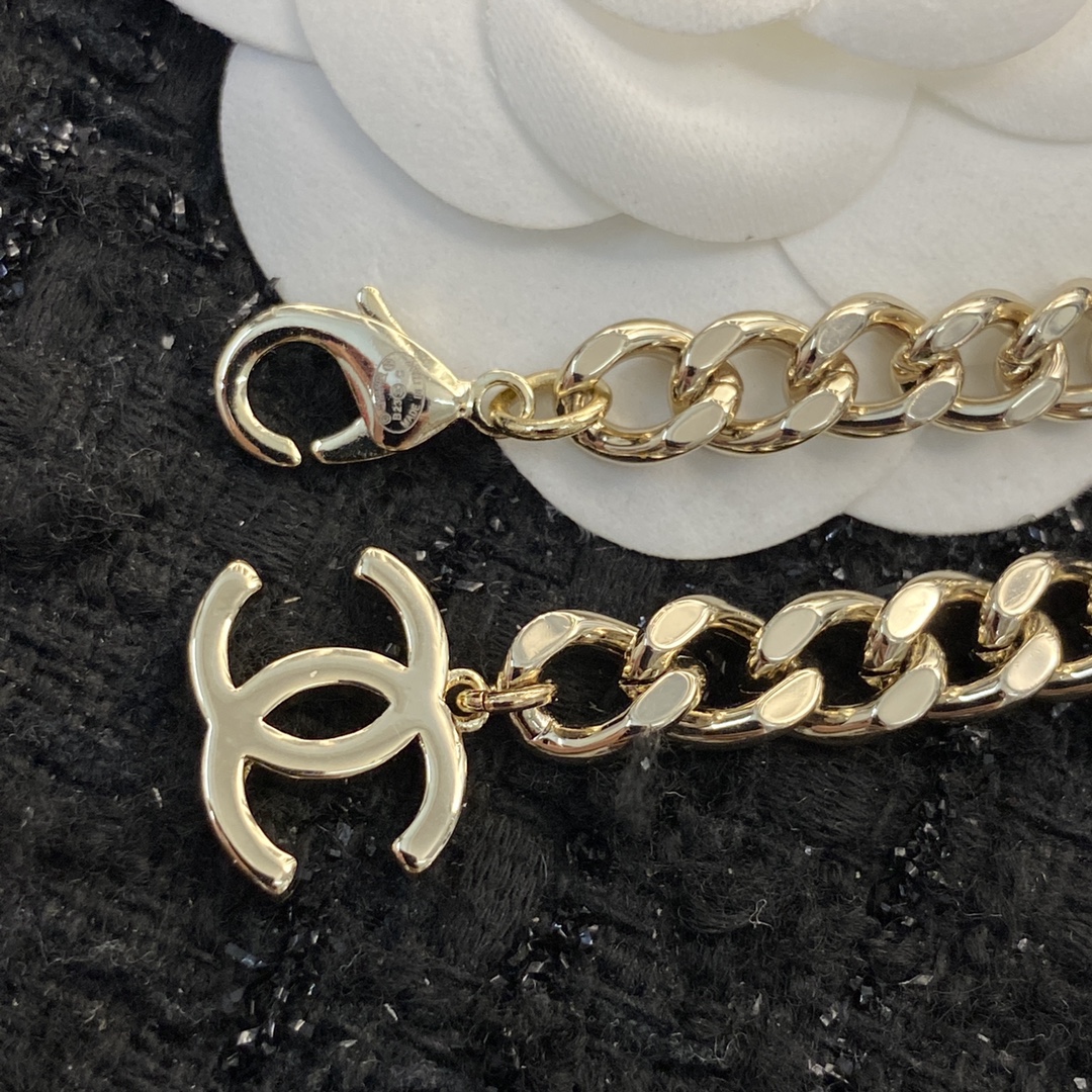 Chanel Black enamel rhinestone choker necklace