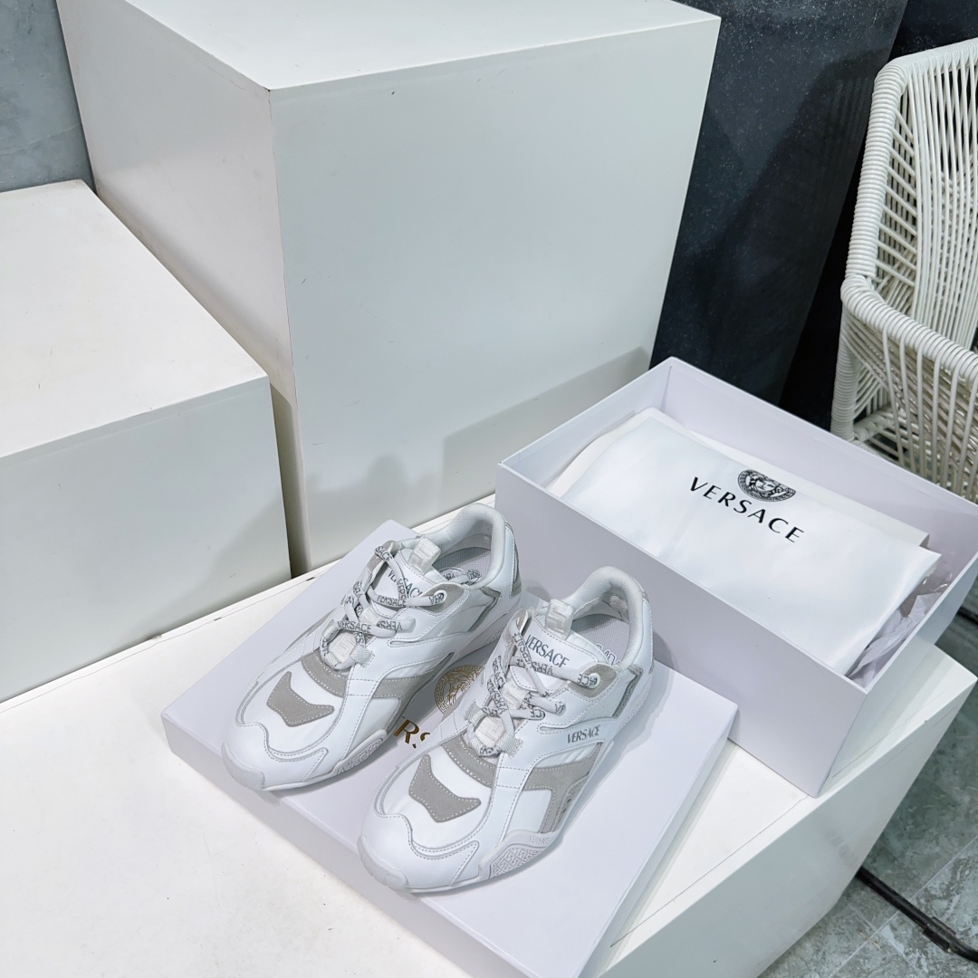 Versace Galaxia Leather Sneakers Casual Shoes