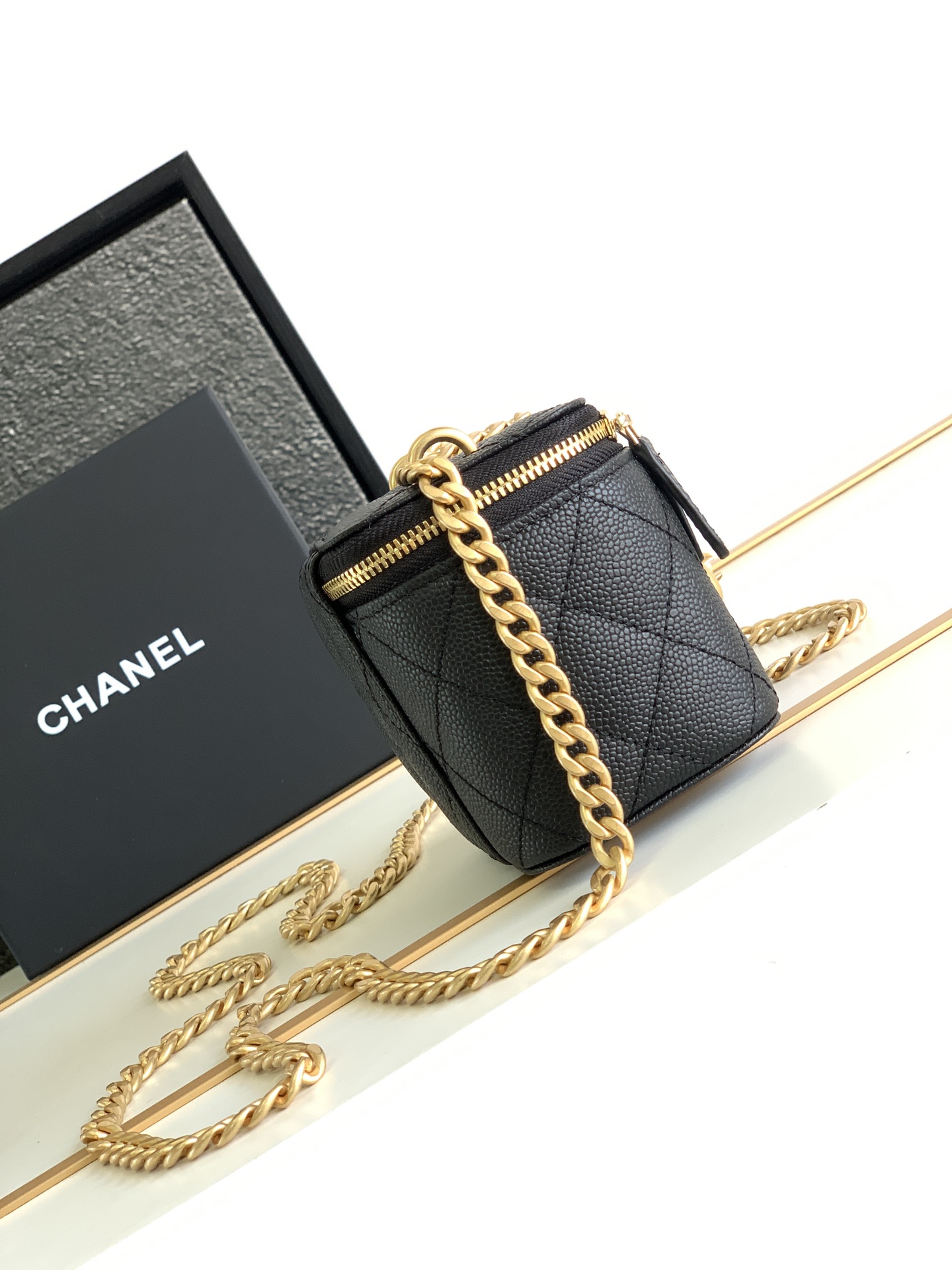 Chanel Classic Goatskin Chain Makeup Bag