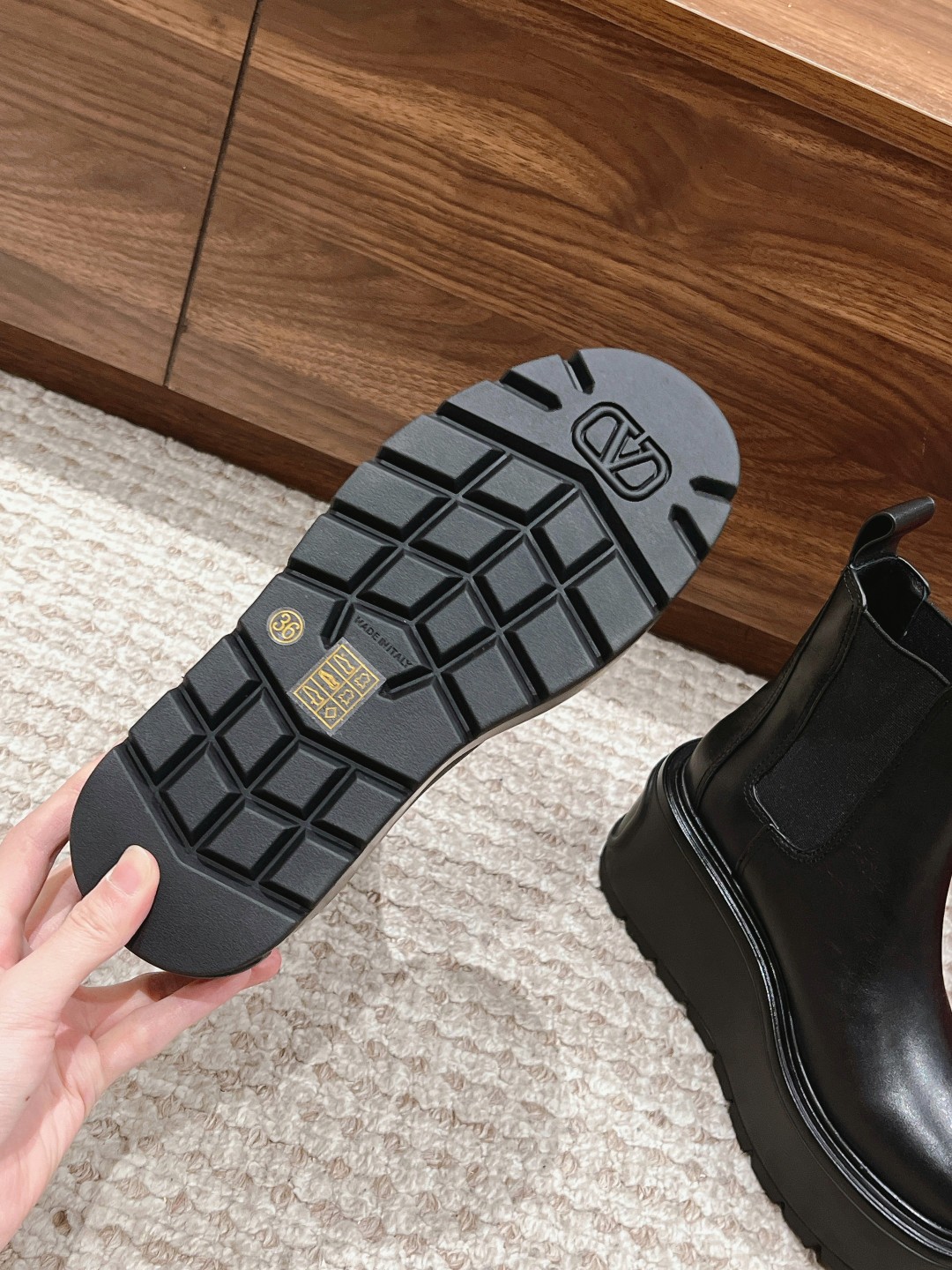 Valentino Leather Chunky Boot