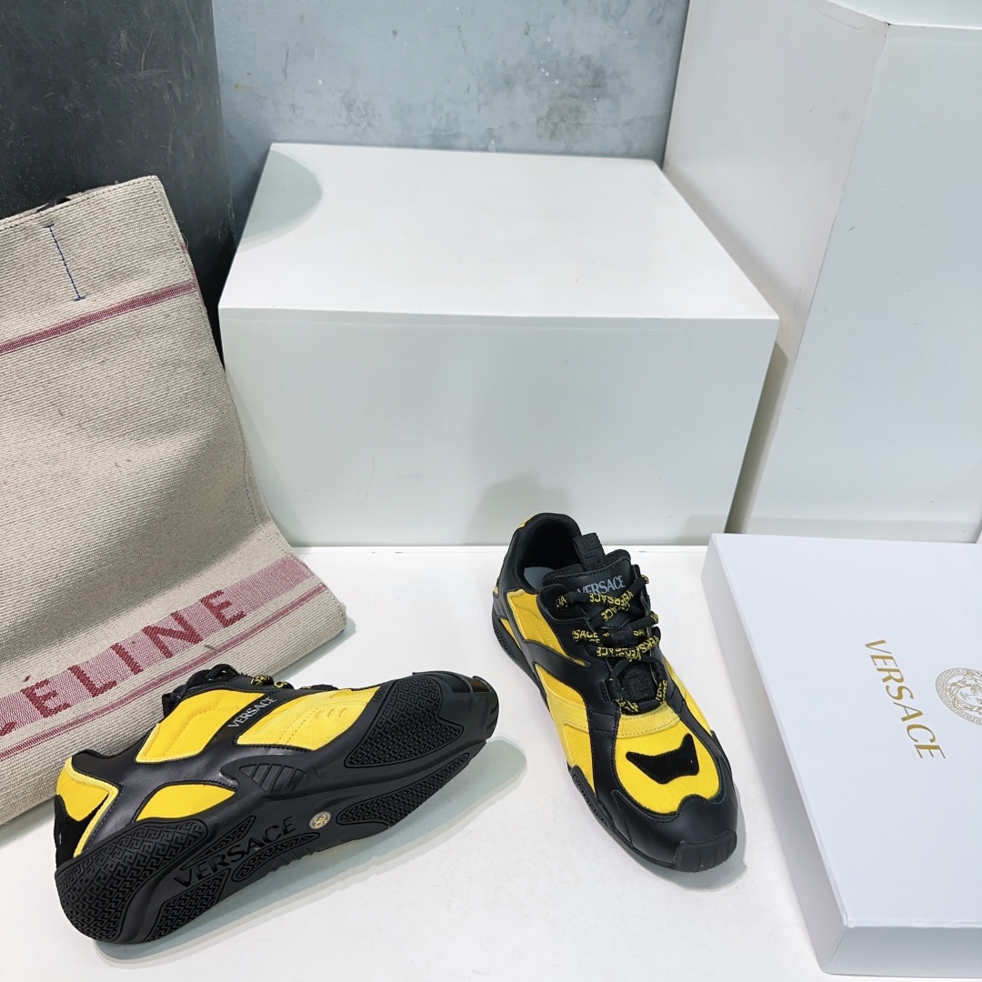 Versace Galaxia Leather Sneakers Casual Shoes