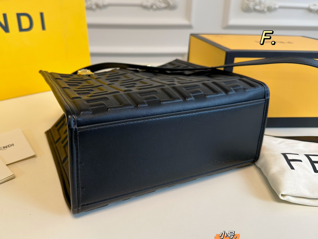 Fendi Square Leather Tote Handbag