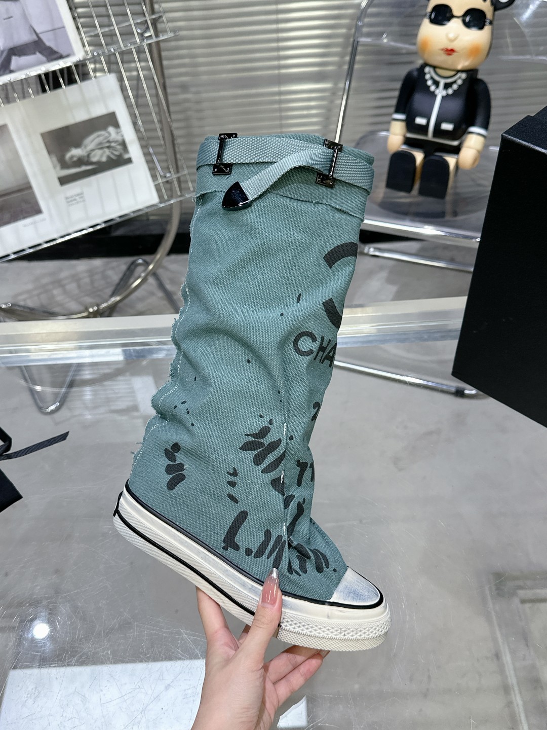 Chanel Pure Cotton Canvas High-Top Shoes