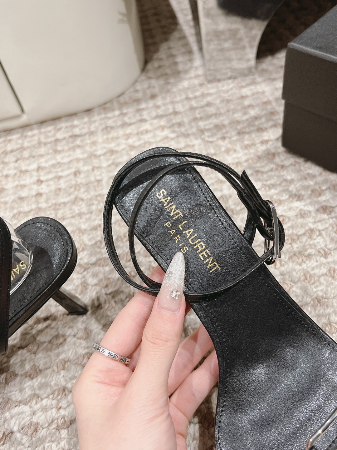 Saint Laurent Lace-Up Peekaboo High Heels