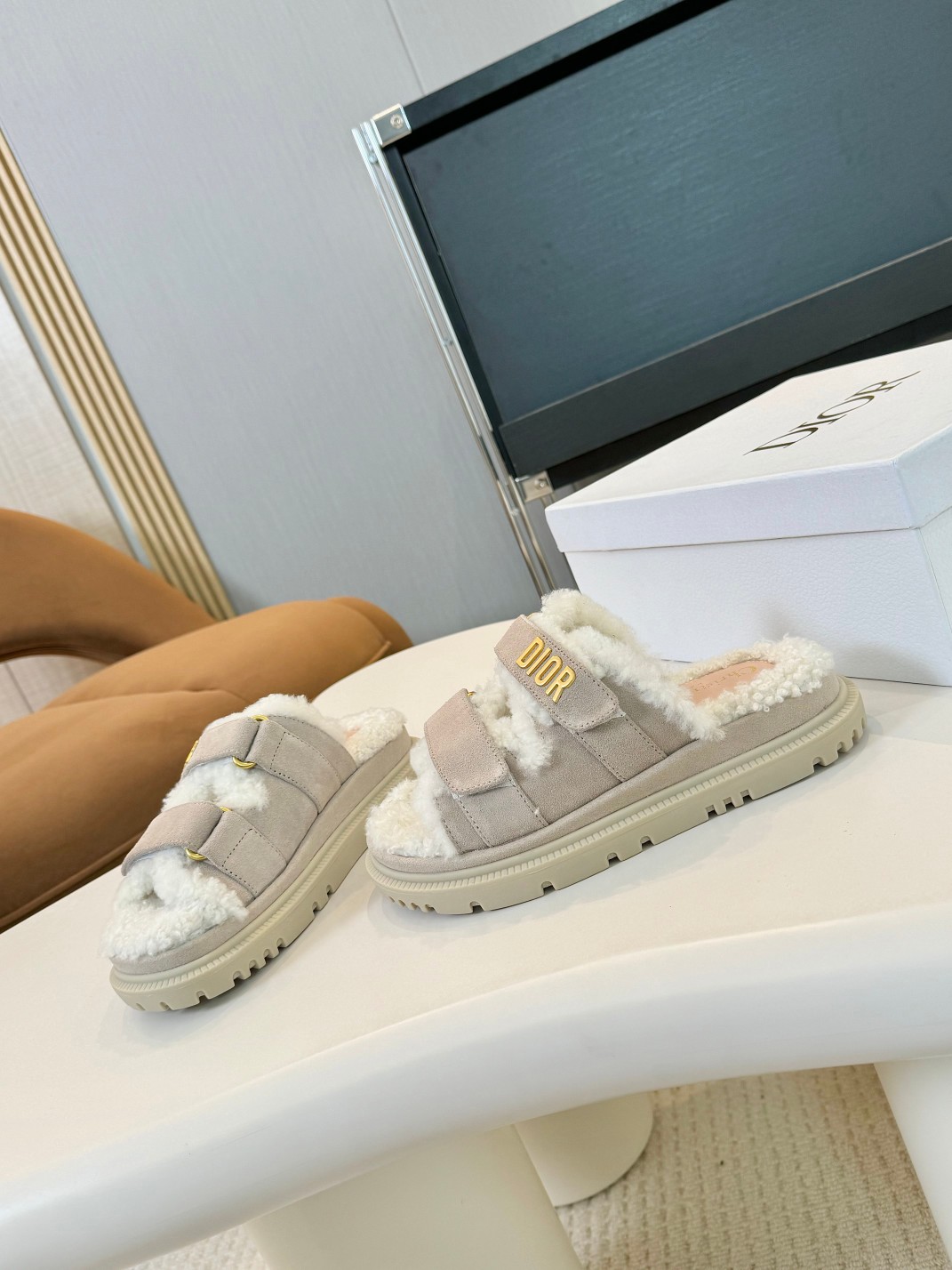 DIOR Act Autumn-Winter Wool Slide Sandals