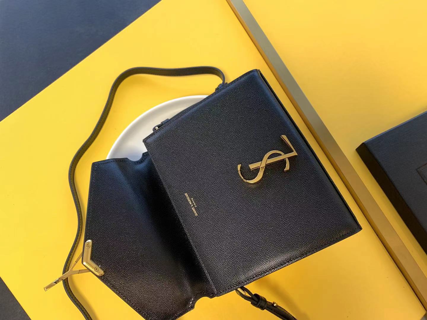 Saint Laurent Grained Leather Crossbody Bag