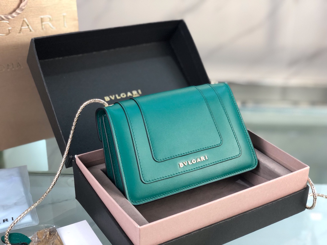 Bulgari Serpenti Forever Calfskin Leather Chain Bag