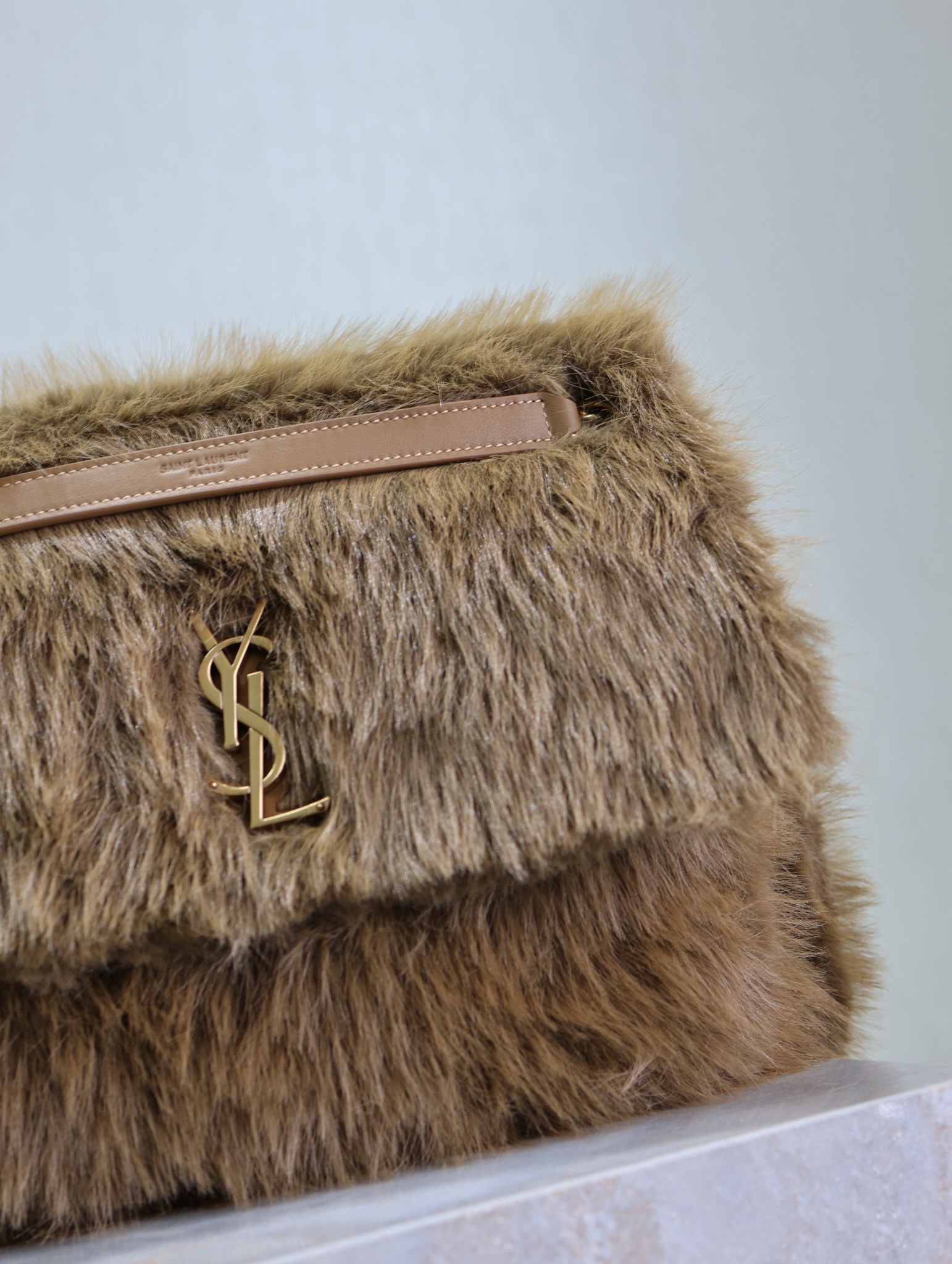 Saint Laurent Niki Bag in Rabbit Fur