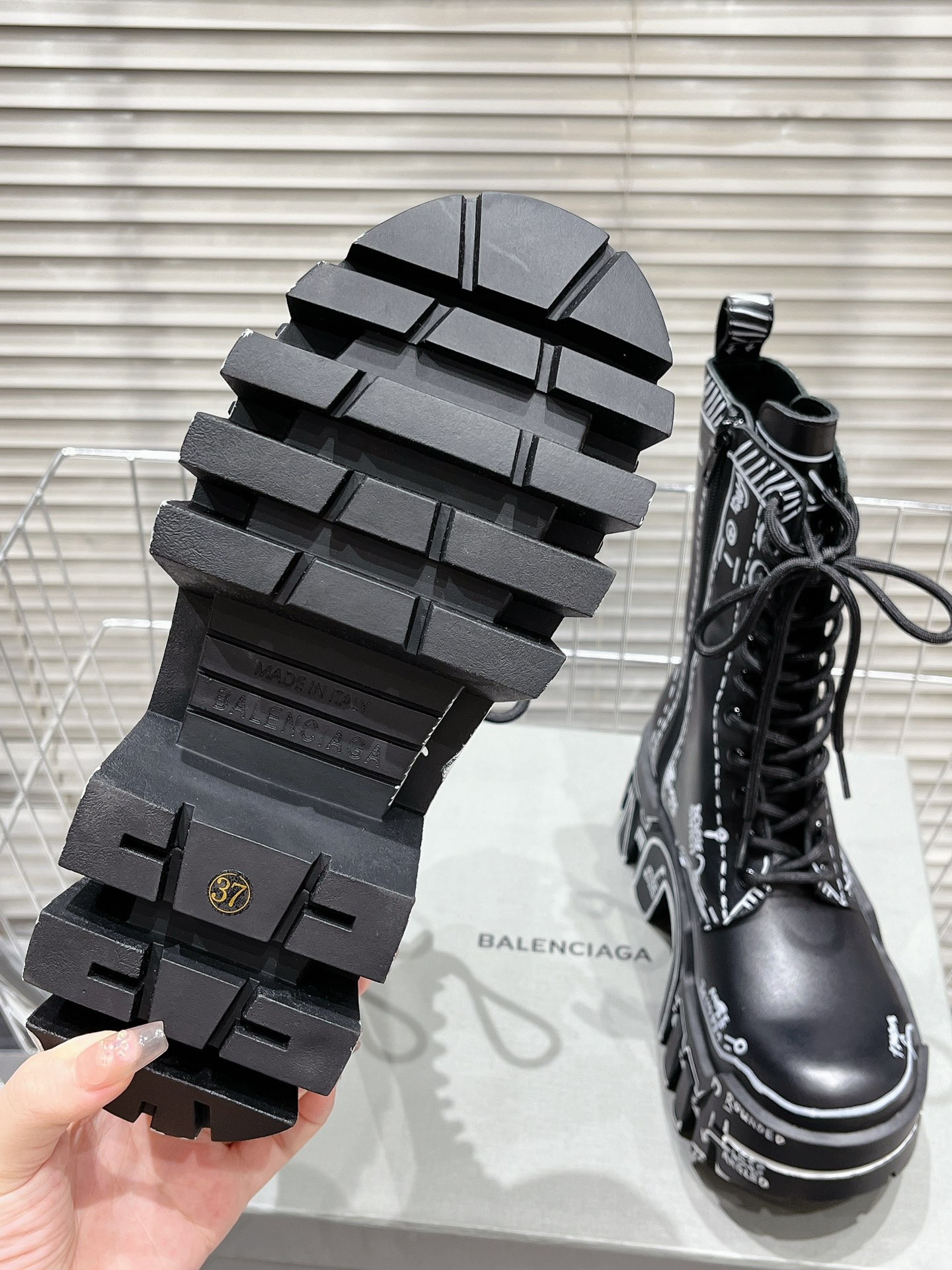 Balenciaga Printed Bulldozer Boots（8CM）