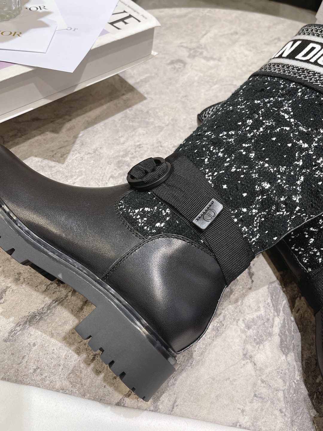 DIOR Christian Embroidered Leather Boots