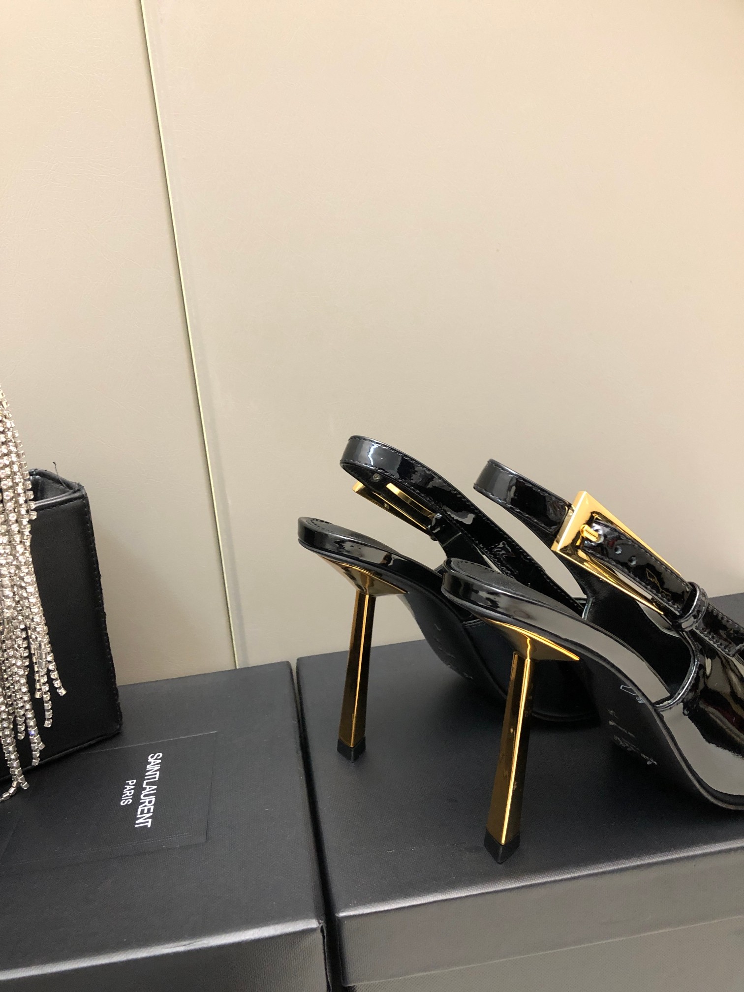 Saint Laurent Small Square-Toe High Heels