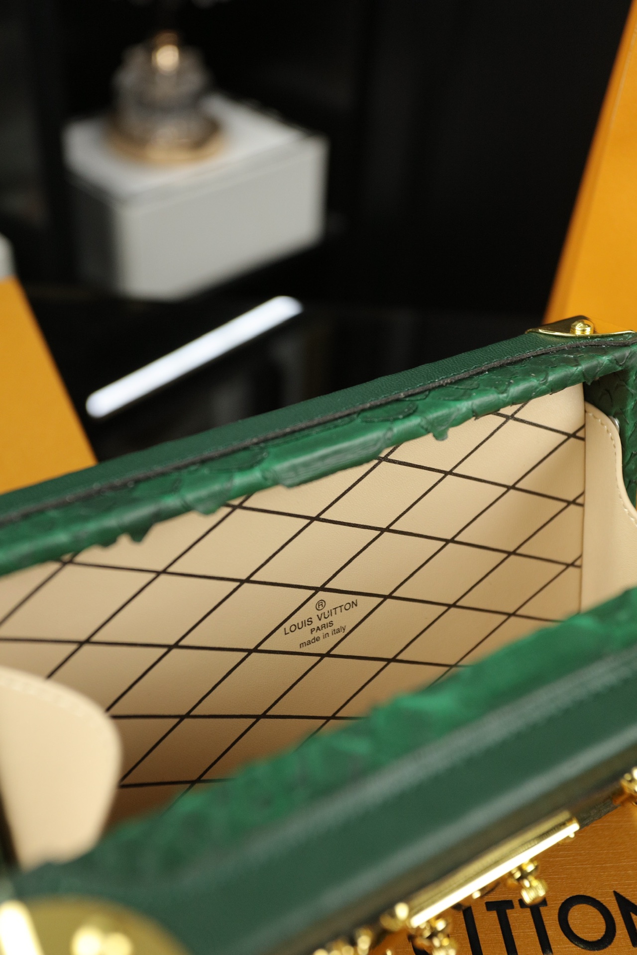 LV Petite Malle Crocodile-Textured Box Bag