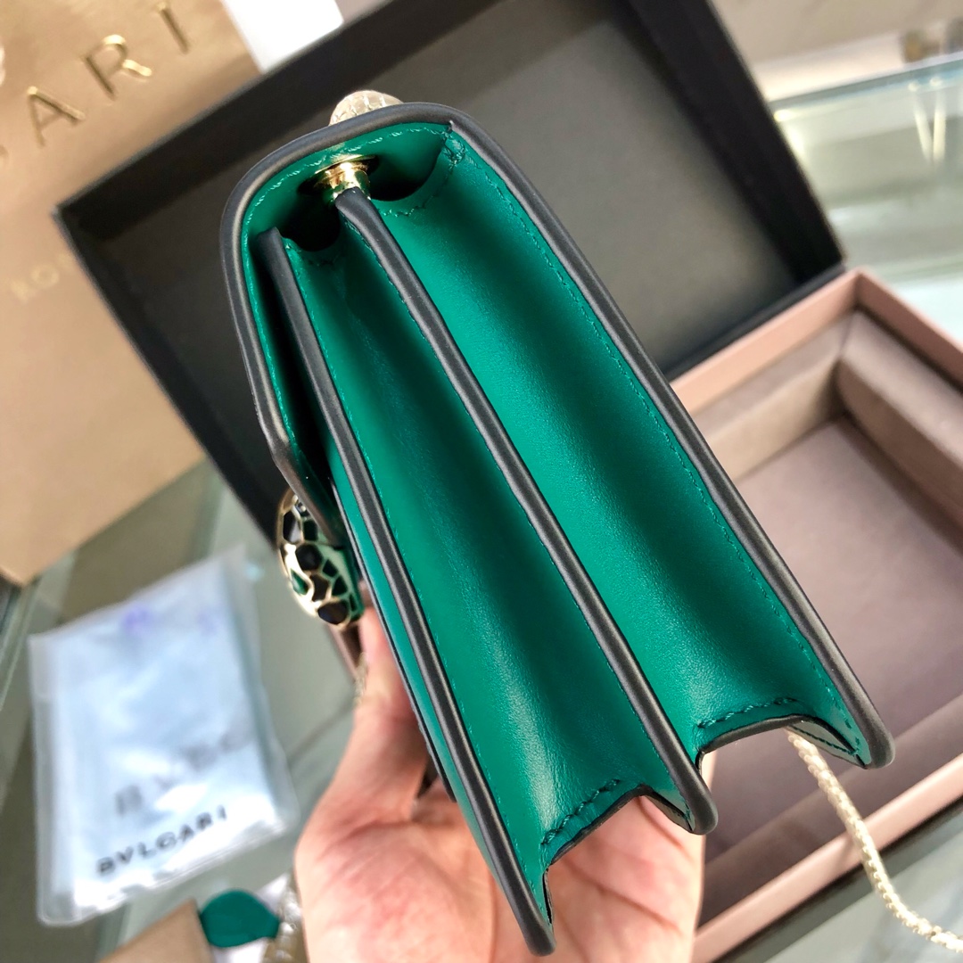 Bulgari Serpenti Forever Calfskin Leather Chain Bag