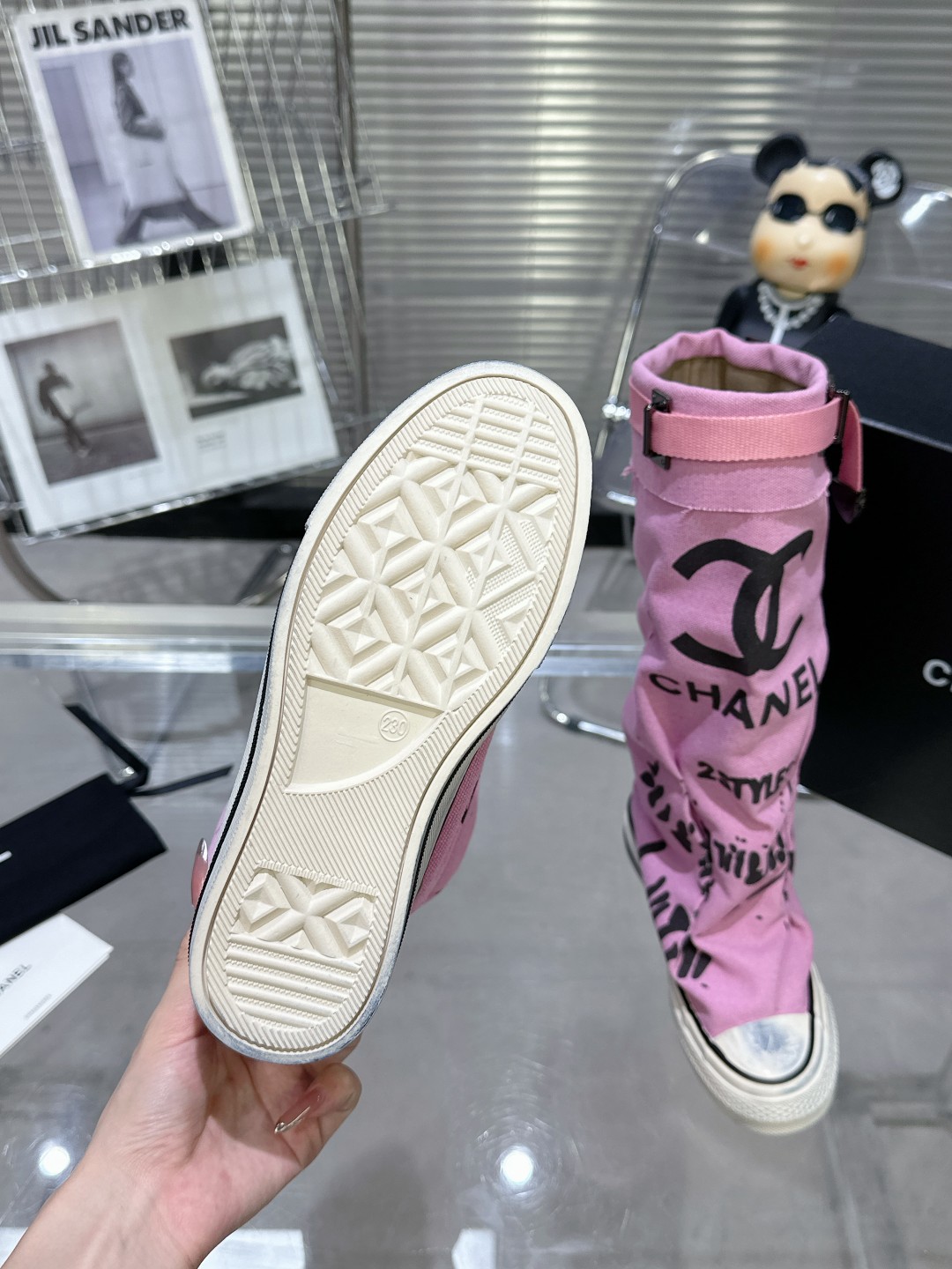 Chanel Pure Cotton Canvas High-Top Shoes