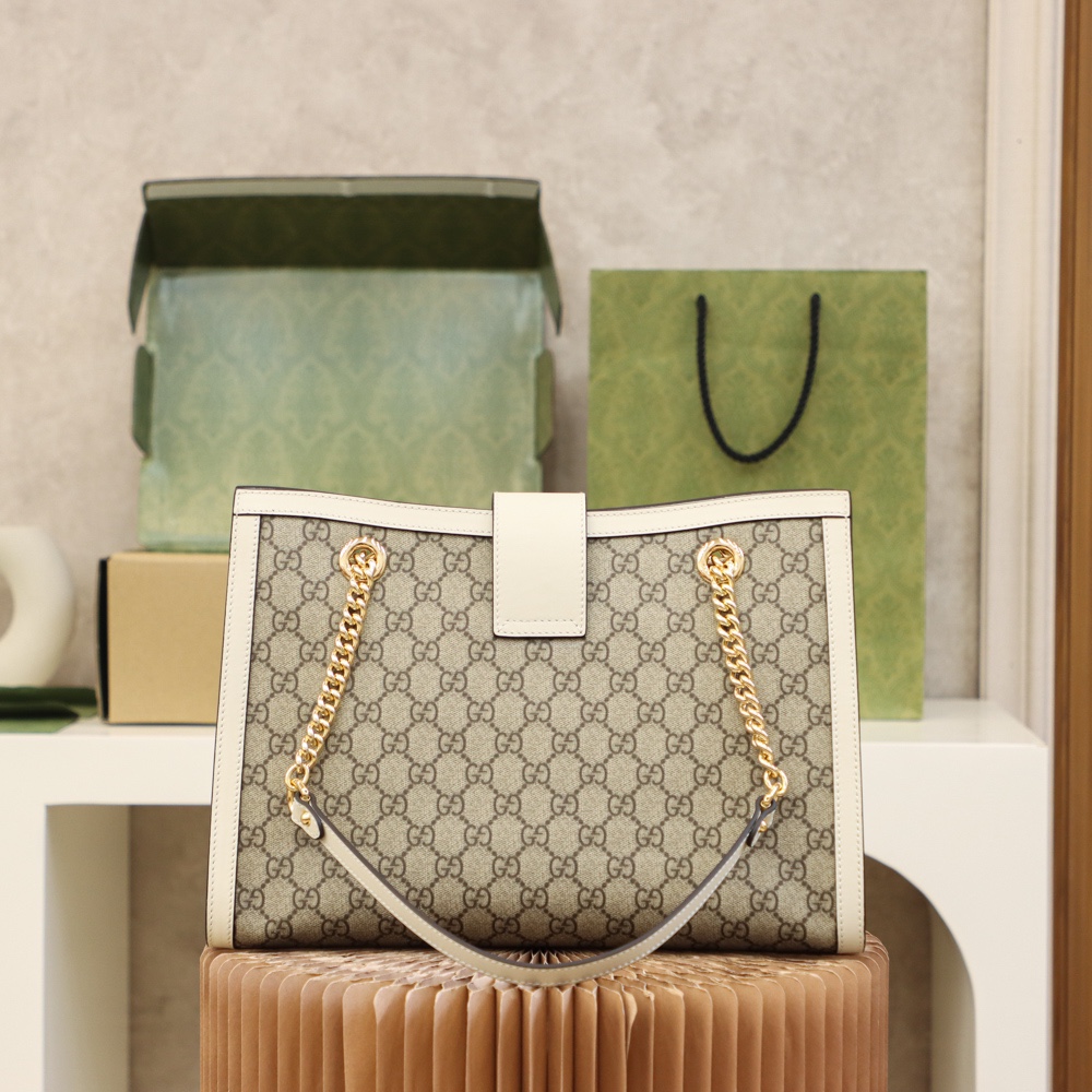 Gucci Classic Vintage-Inspired Leather Large Tote Bag