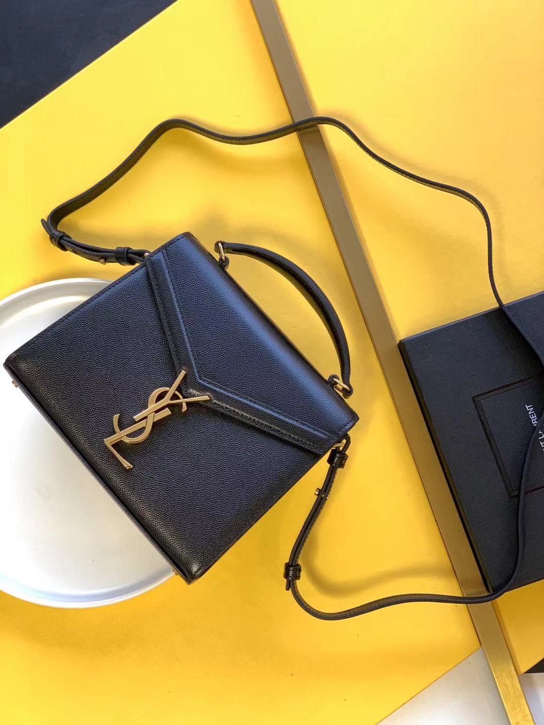 Saint Laurent Grained Leather Crossbody Bag