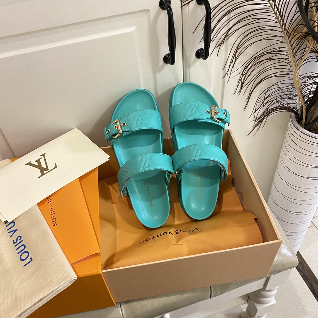 LV Fashionable Classic Versatile Leather Slippers