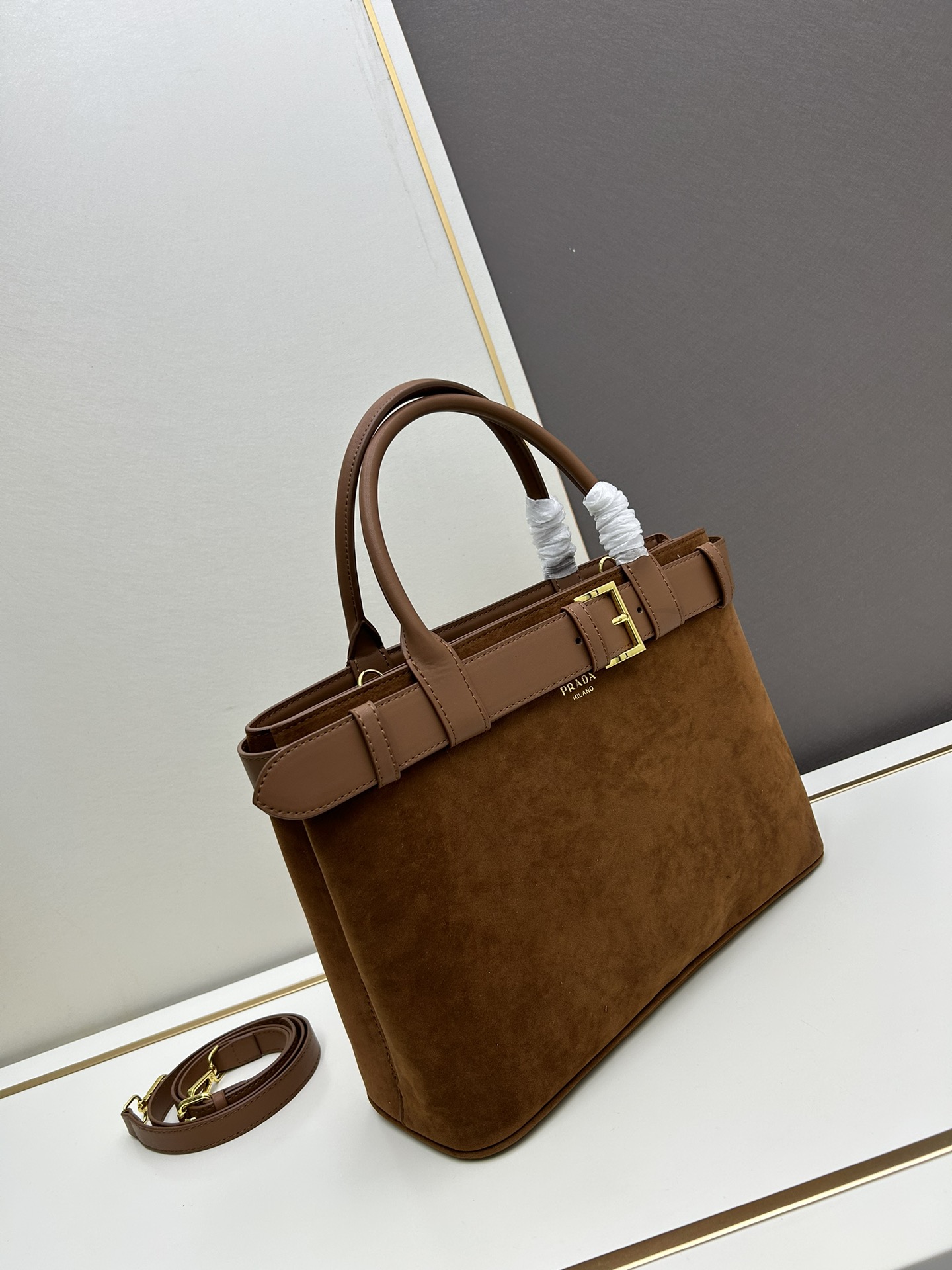 Prada DoubleBag Medium Suede Handbag