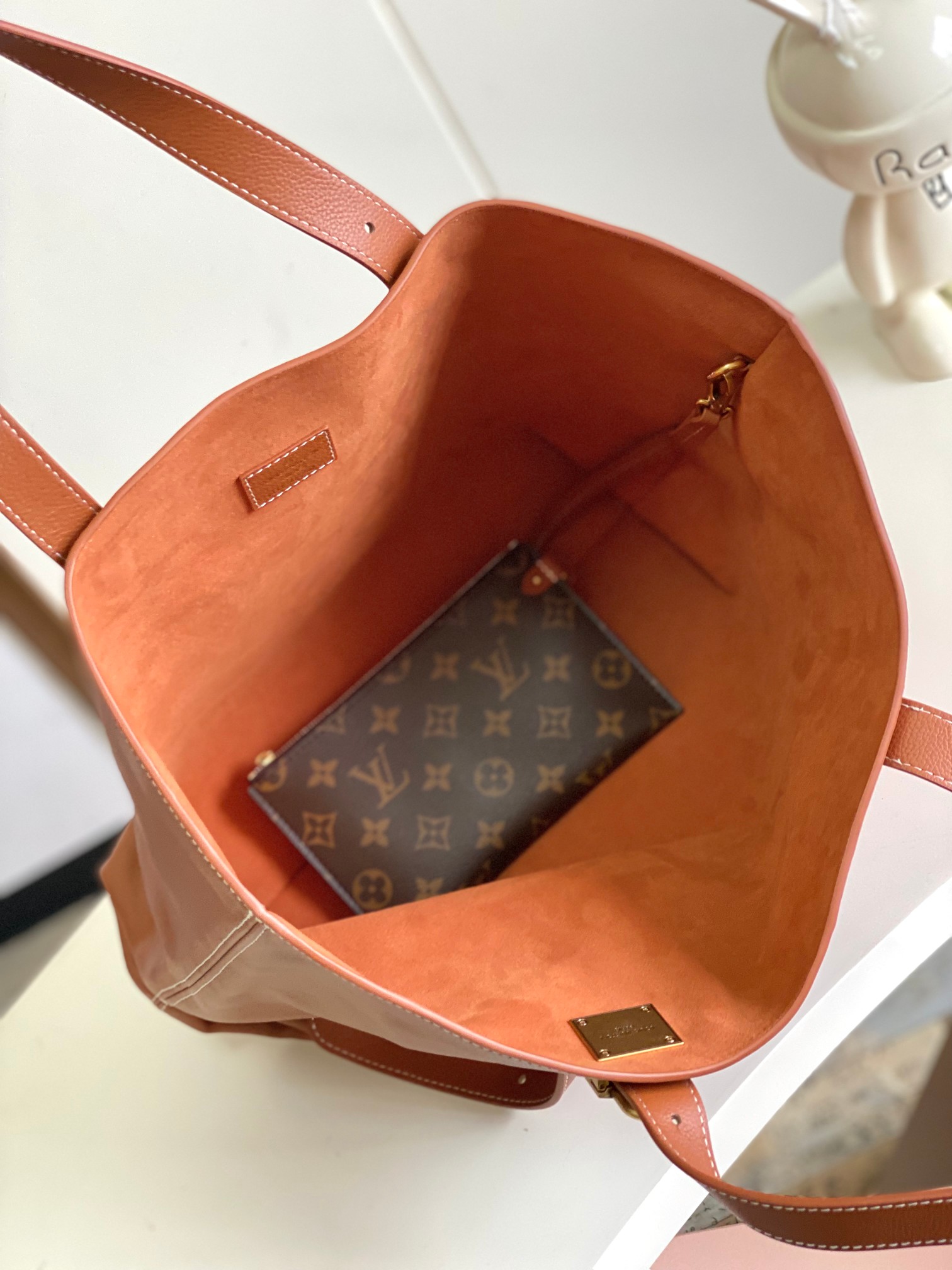 LV Low-Key Hobo Top-Grain Leather Tote Bag
