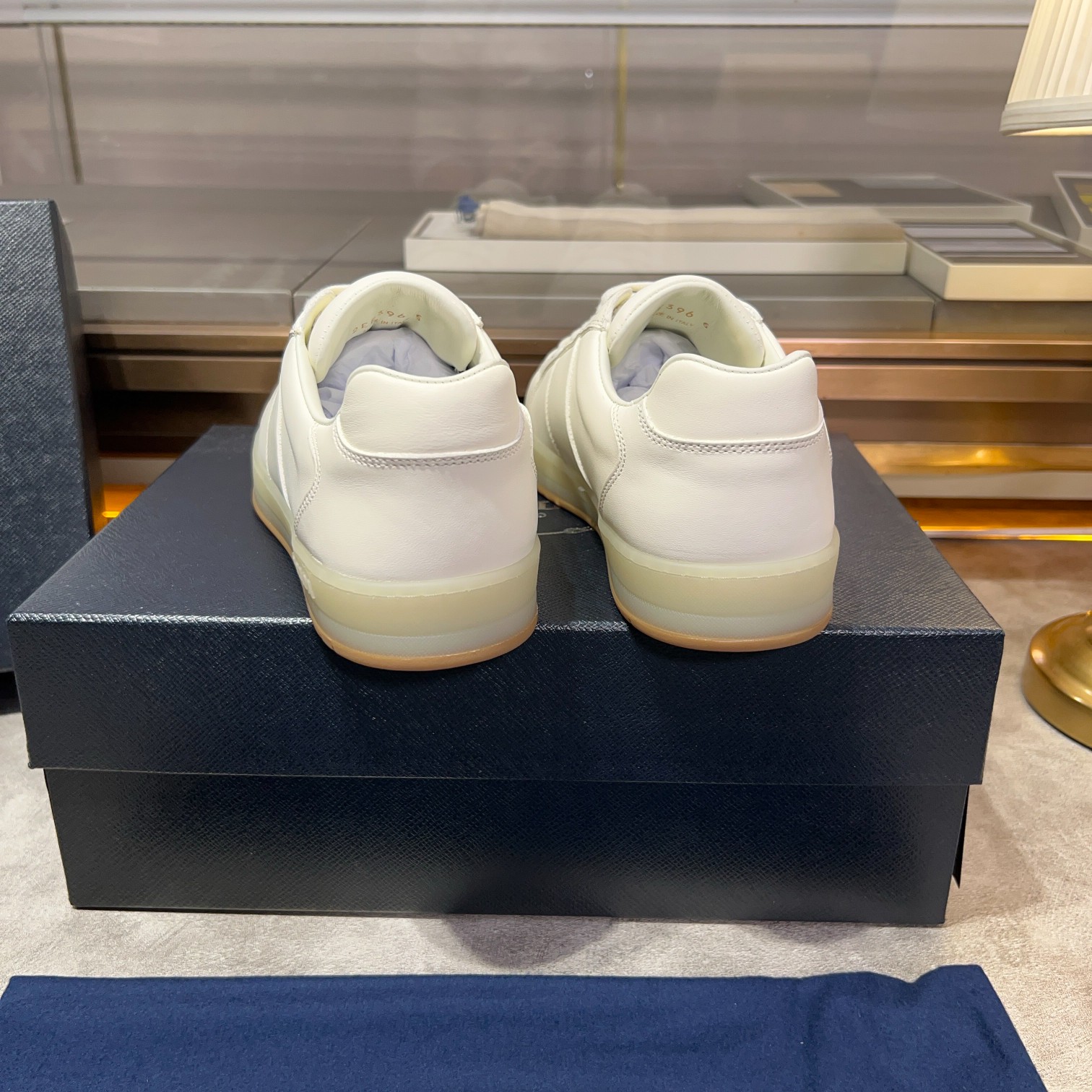 Prada White Lace-Up Sneakers