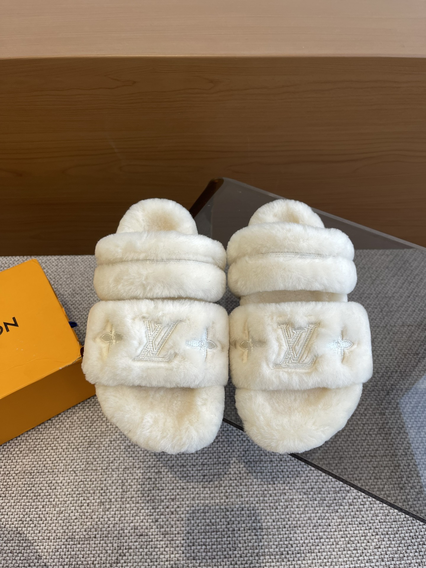 LV Flat Wool Slippers