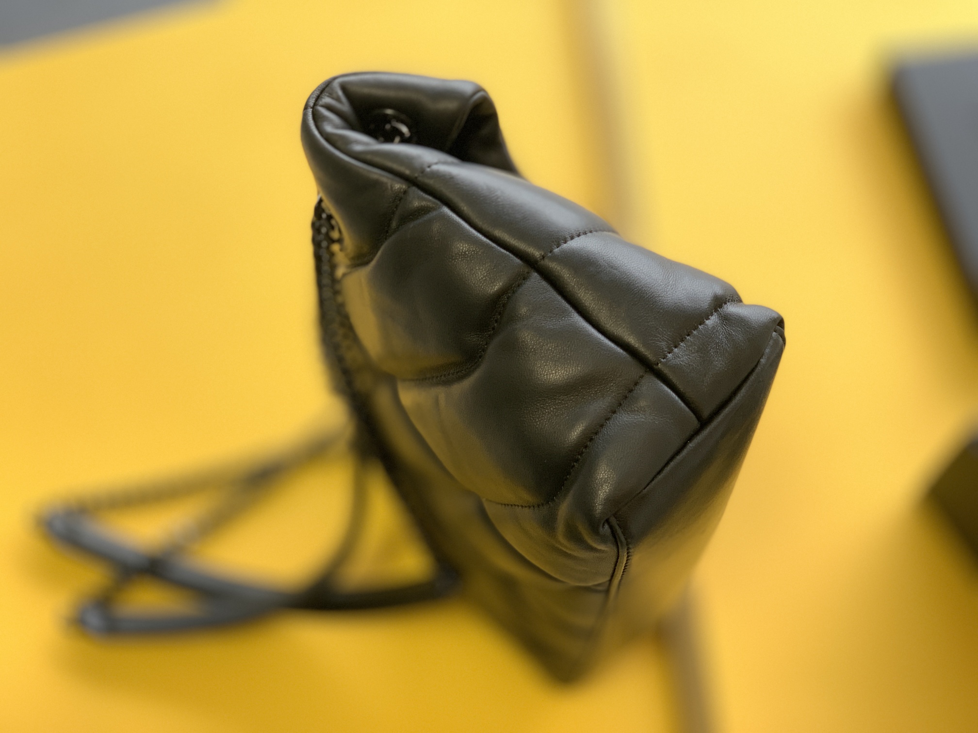 Saint Laurent Checkerboard Pattern Crossbody/Shoulder Chain Bag in Black