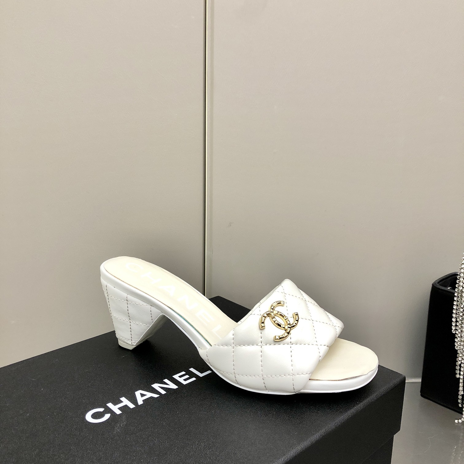 Chanel Sheepskin Low-Heel Mule Slippers