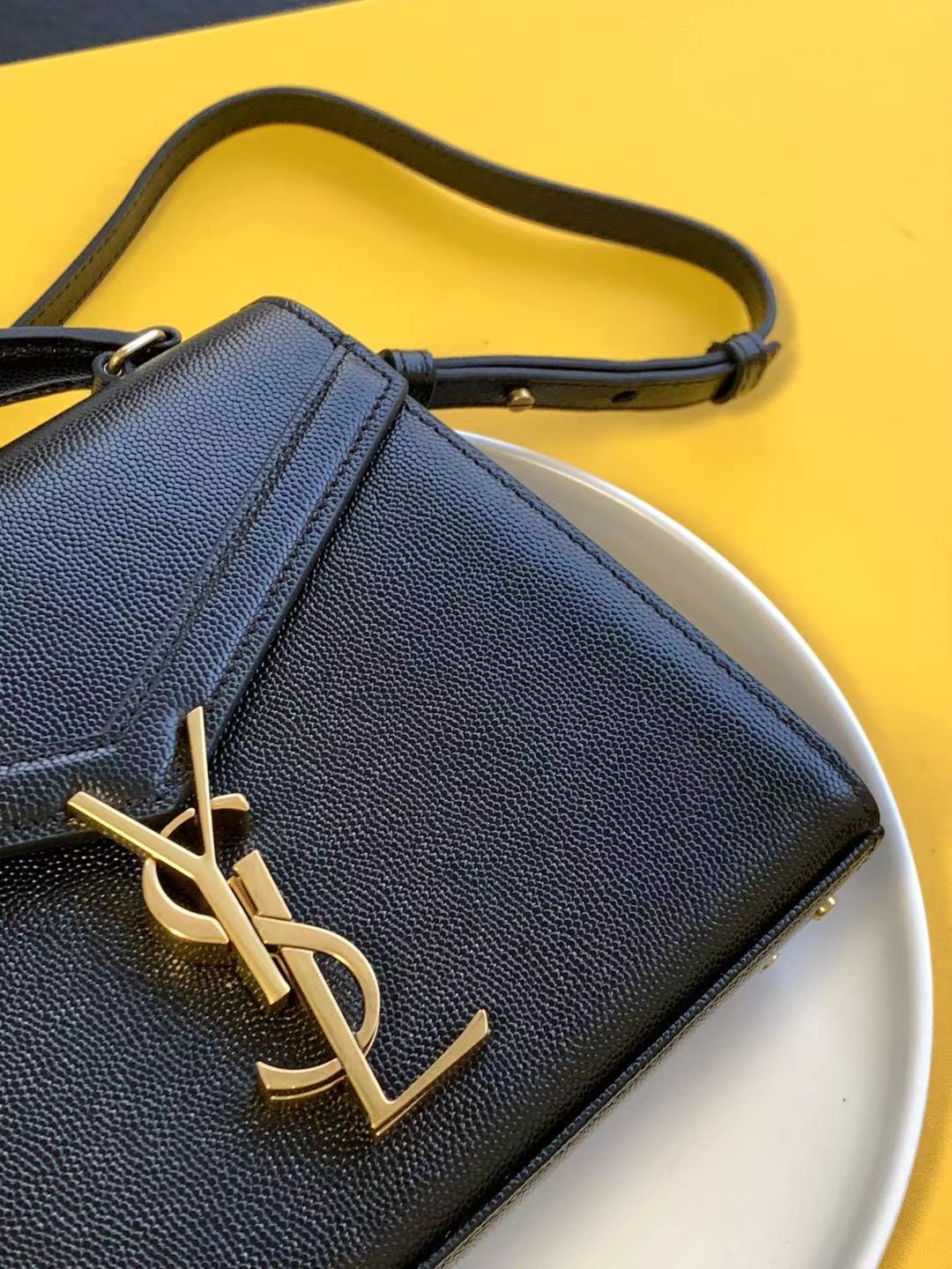 Saint Laurent Grained Leather Crossbody Bag