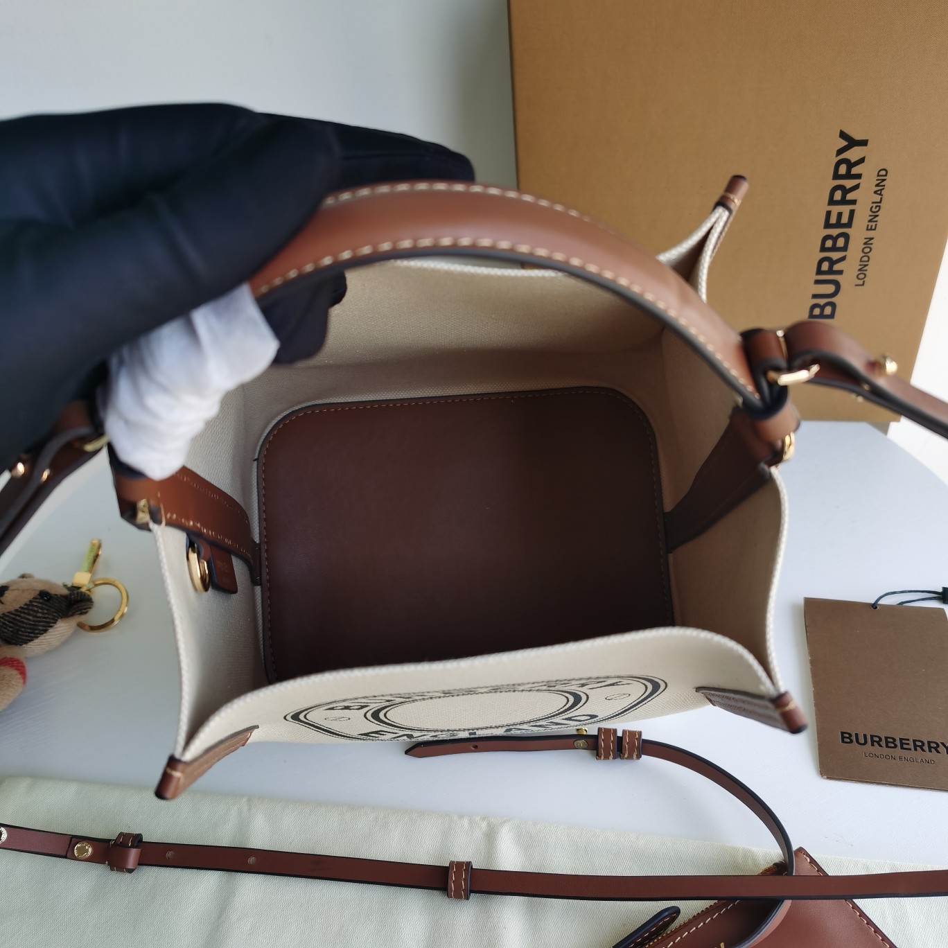 Burberry Equestrian-Inspired Cotton Canvas Tote Bag