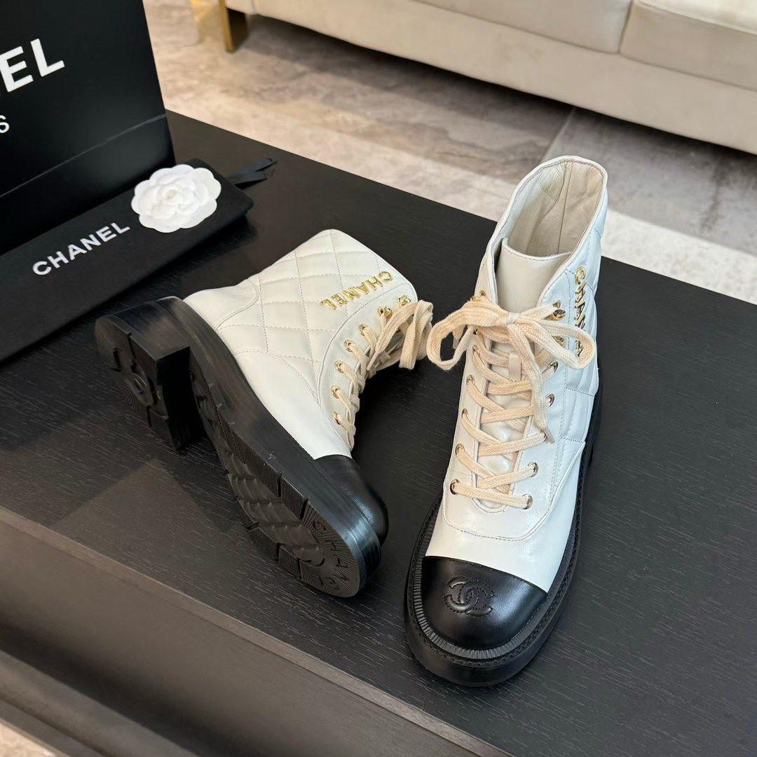 Chanel Sheepskin Short Boots