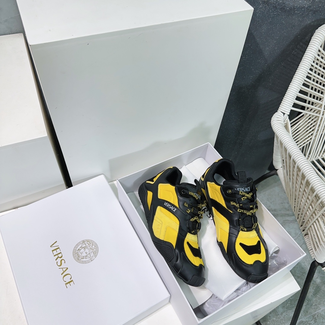 Versace Galaxia Leather Sneakers Casual Shoes