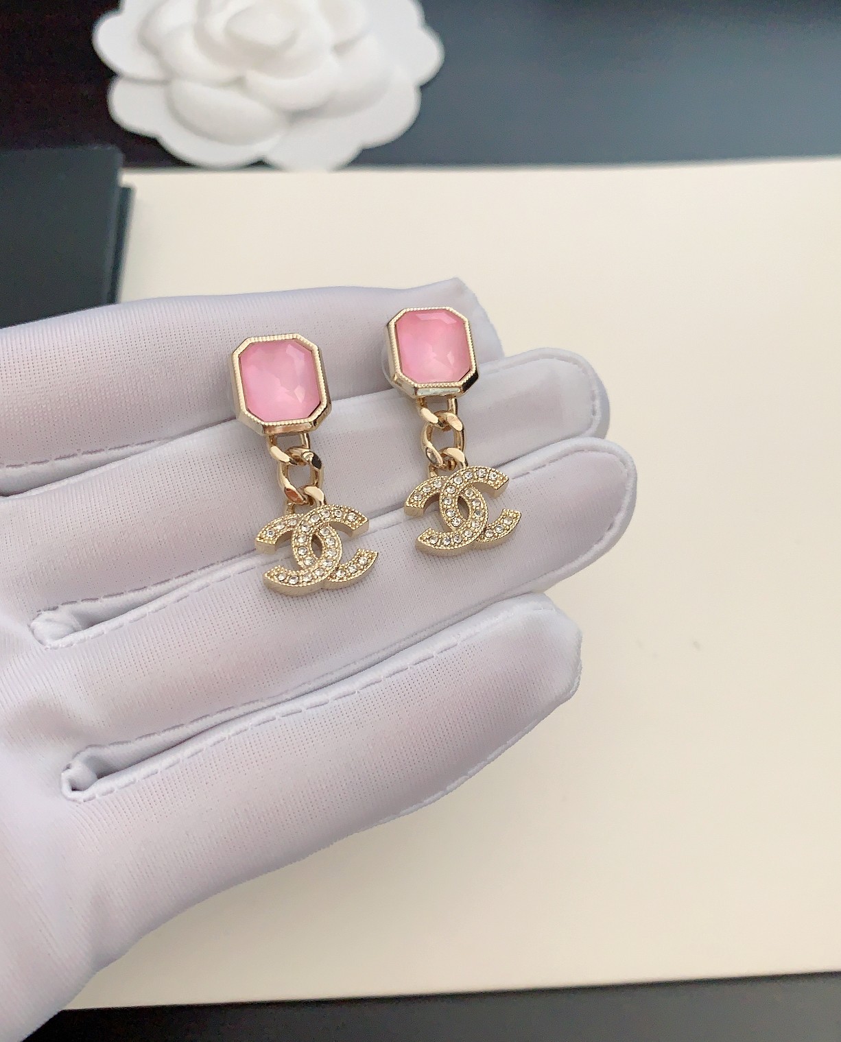 Chanel Crystal and Diamond-Embedded Earrings