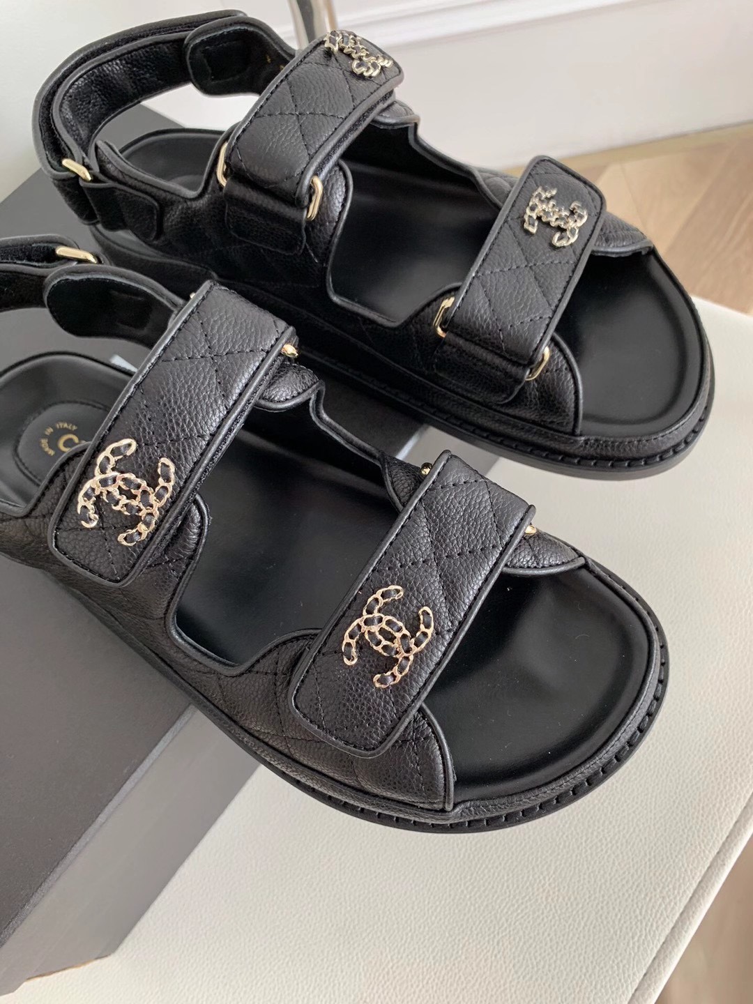 Chanel Glossy Calfskin Sandals