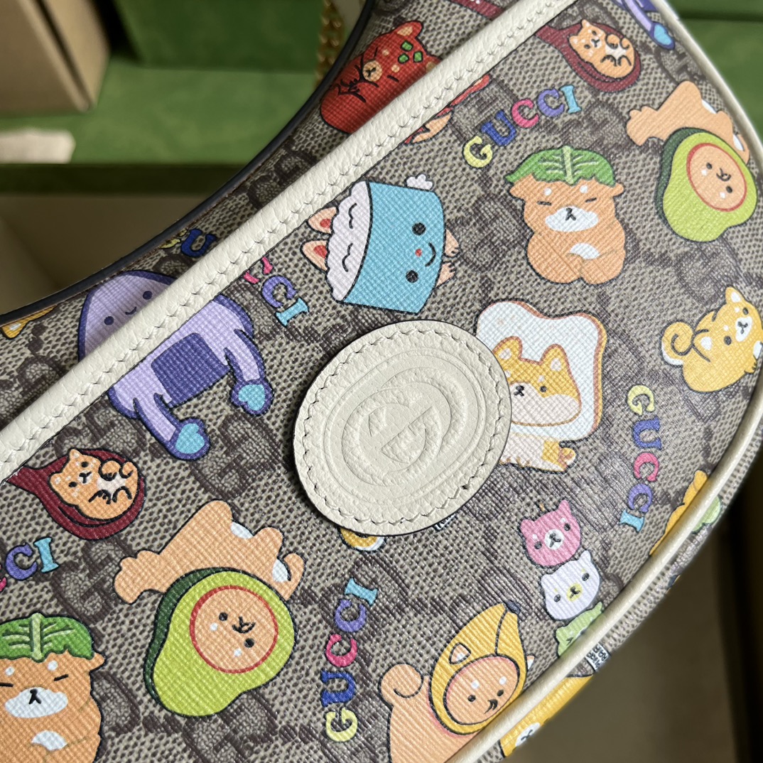 Gucci Cute Printed Calfskin Underarm Bag