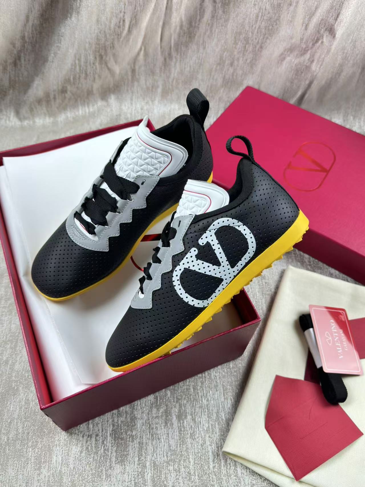 Valentino CHROMATHON Women's Perforated Suede Sneakers