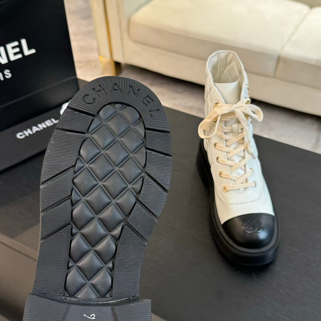 Chanel Sheepskin Short Boots