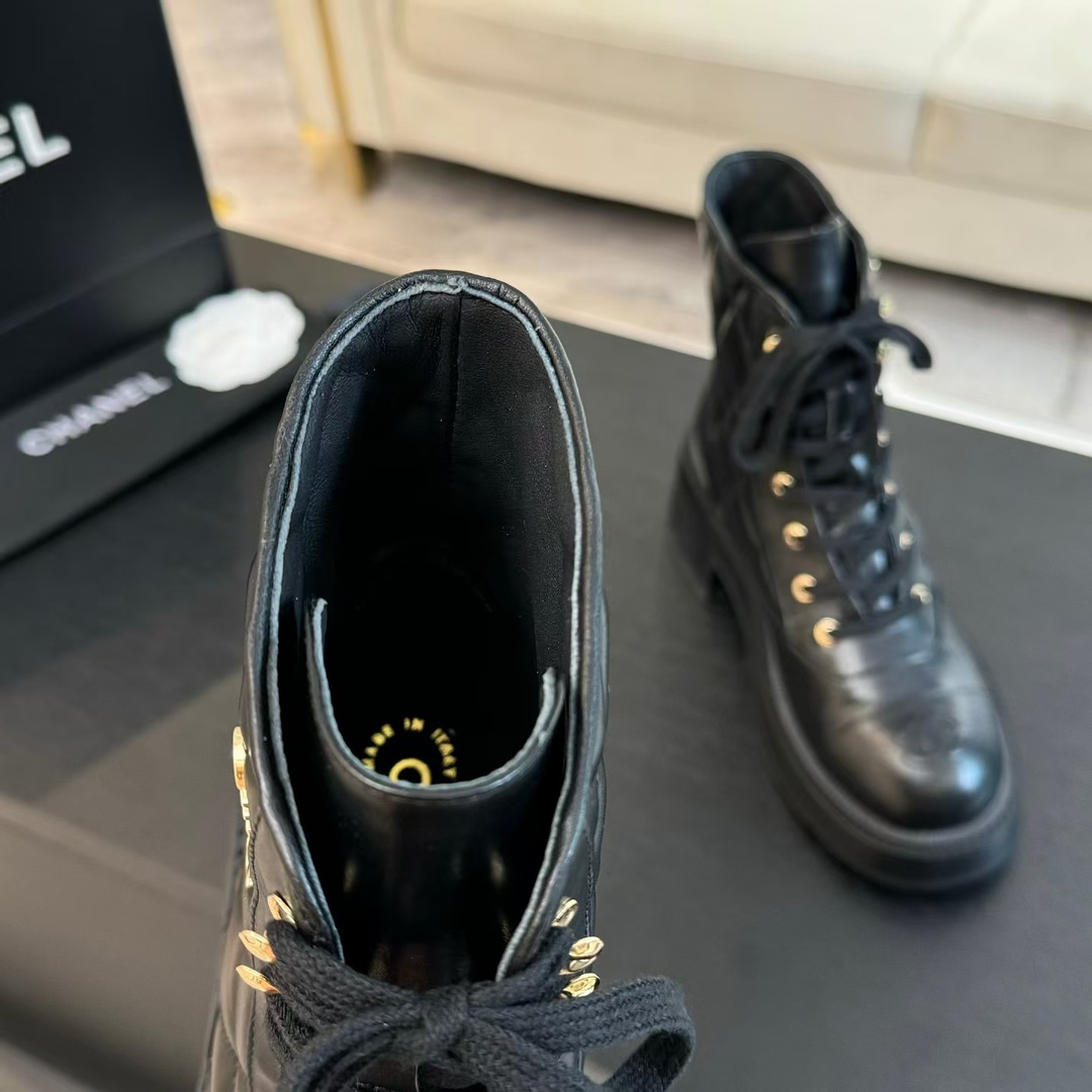Chanel Sheepskin Short Boots