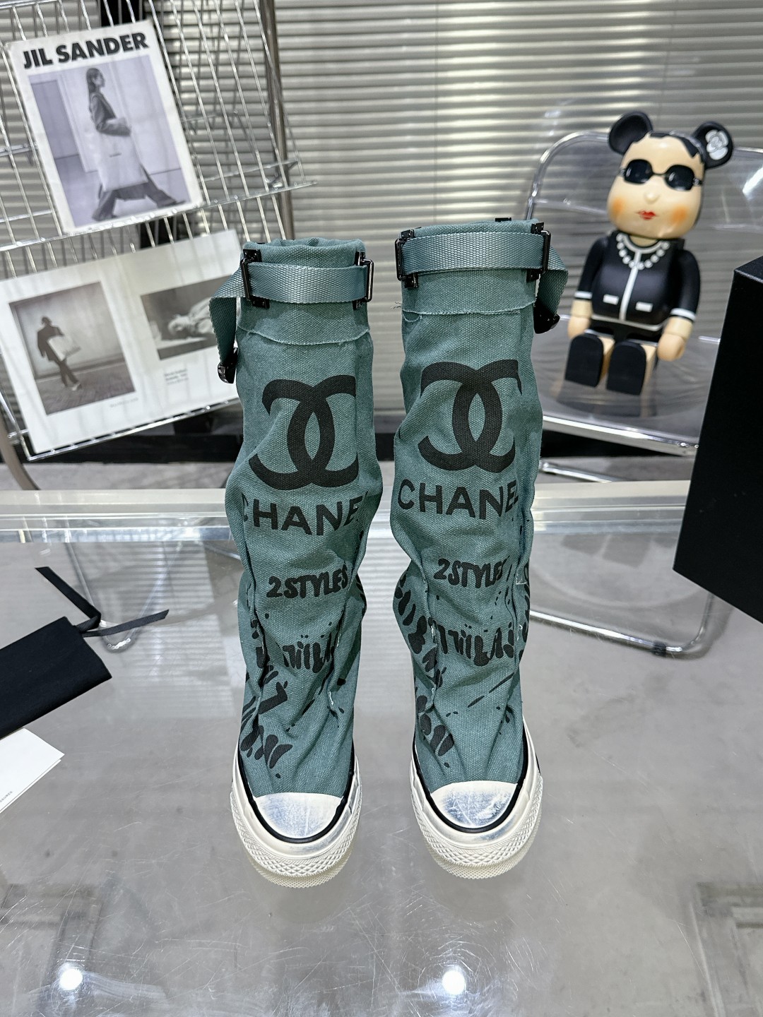 Chanel Pure Cotton Canvas High-Top Shoes