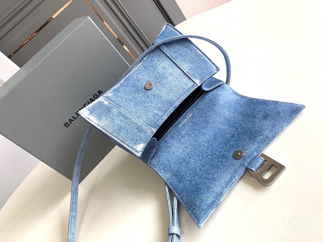 Balenciaga Glossy Crocodile-Embossed Leather Handbag