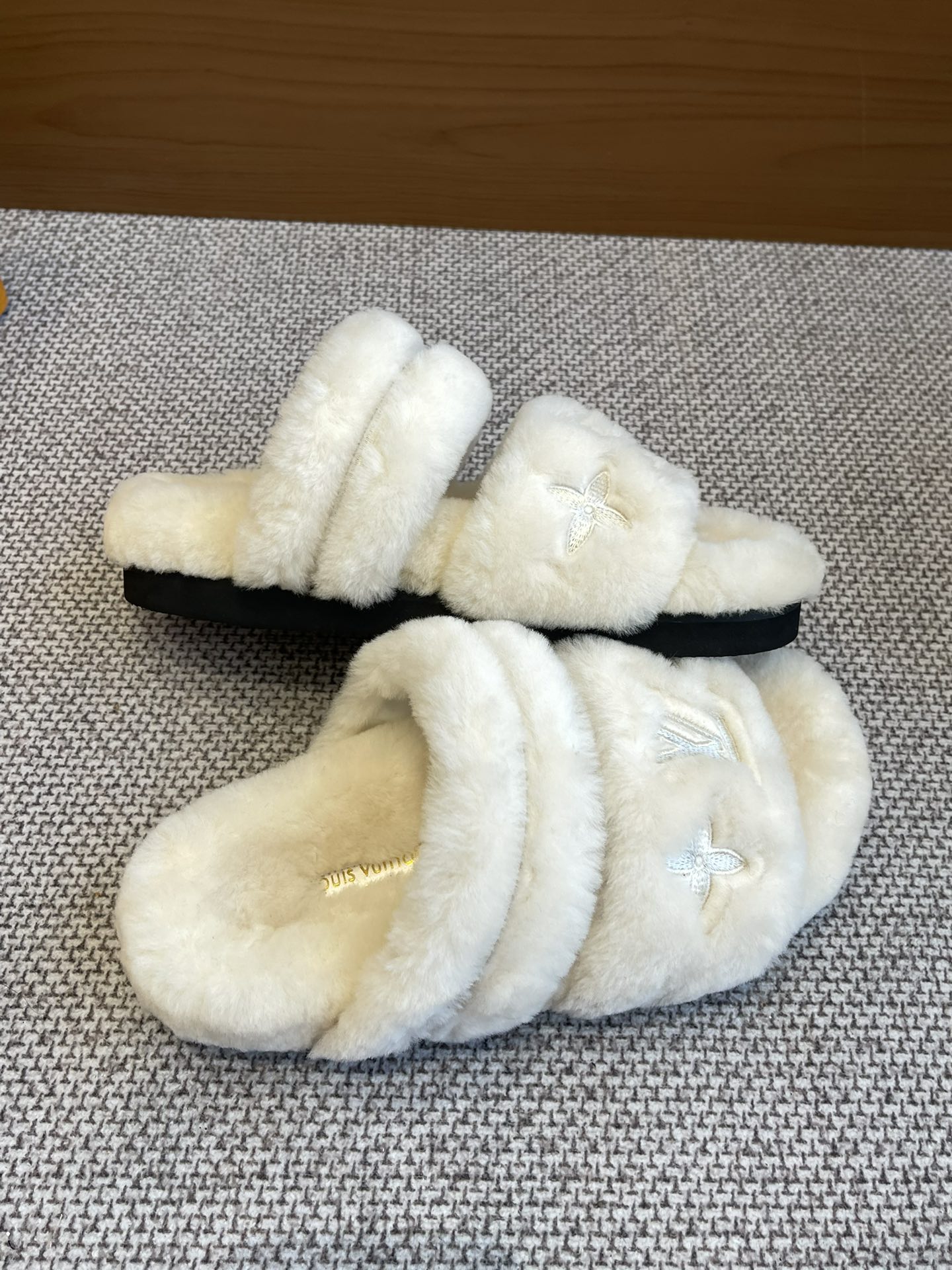 LV Flat Wool Slippers
