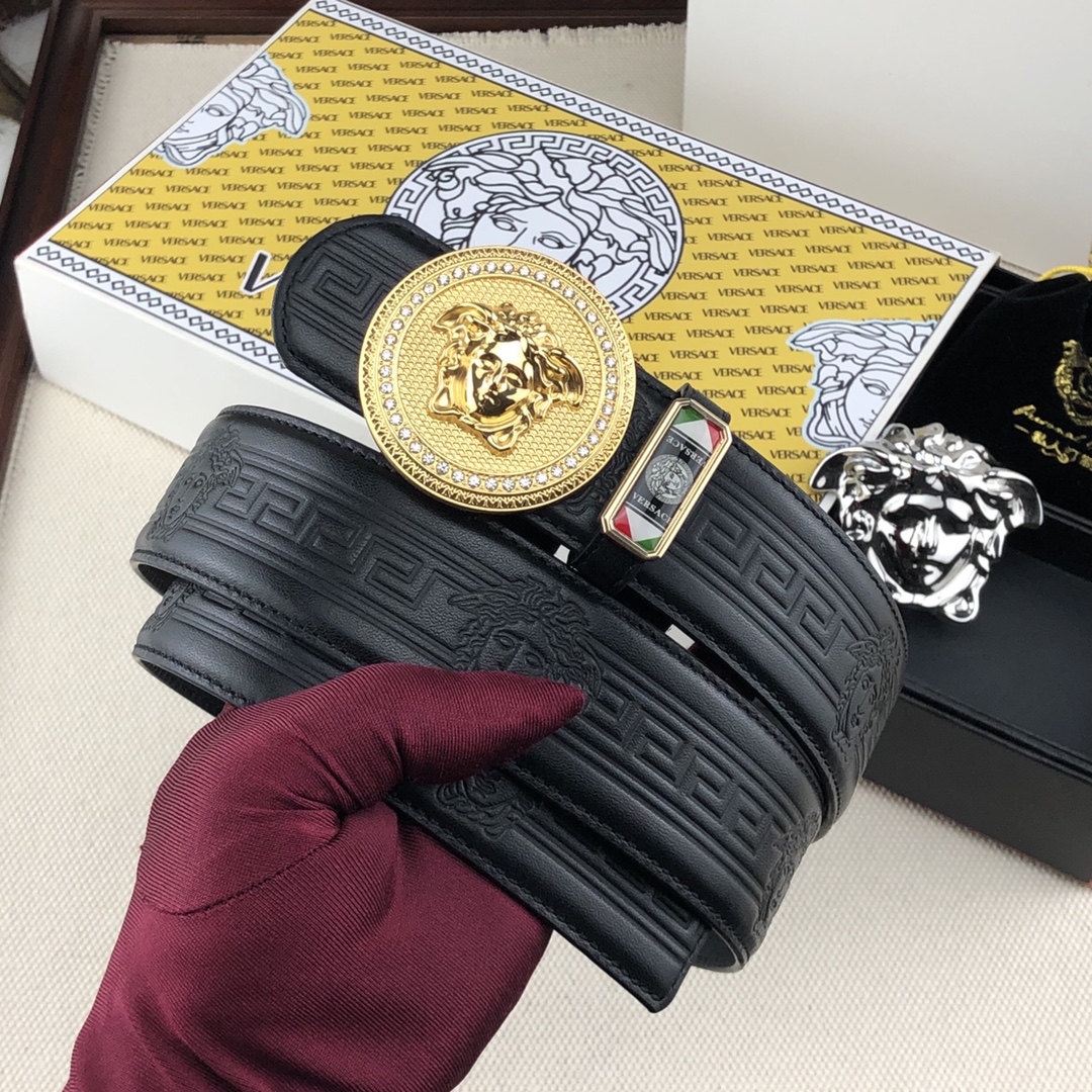 Versace Double-Buckle Belt Set