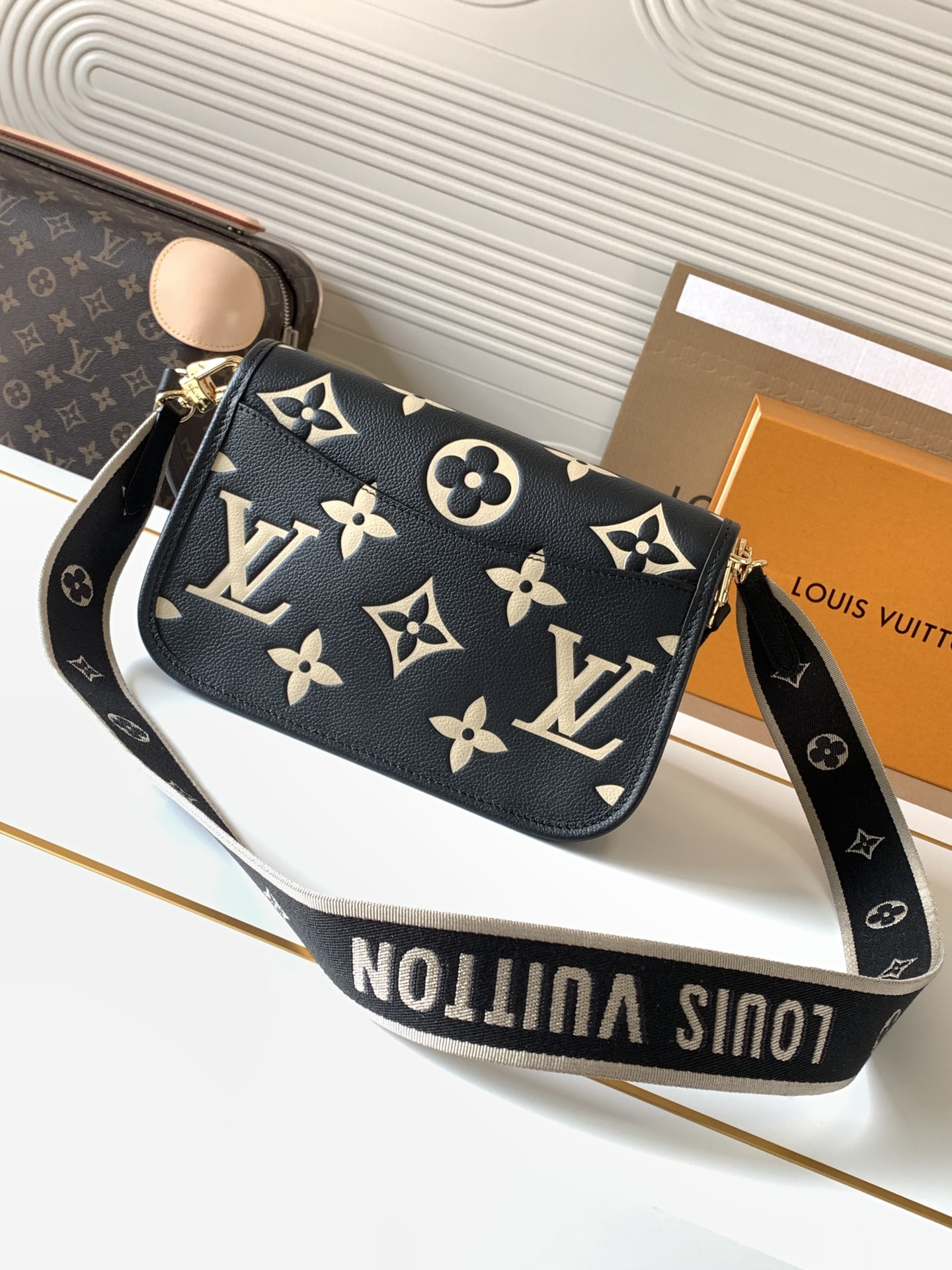 LV Diane Embossed Leather Handbag