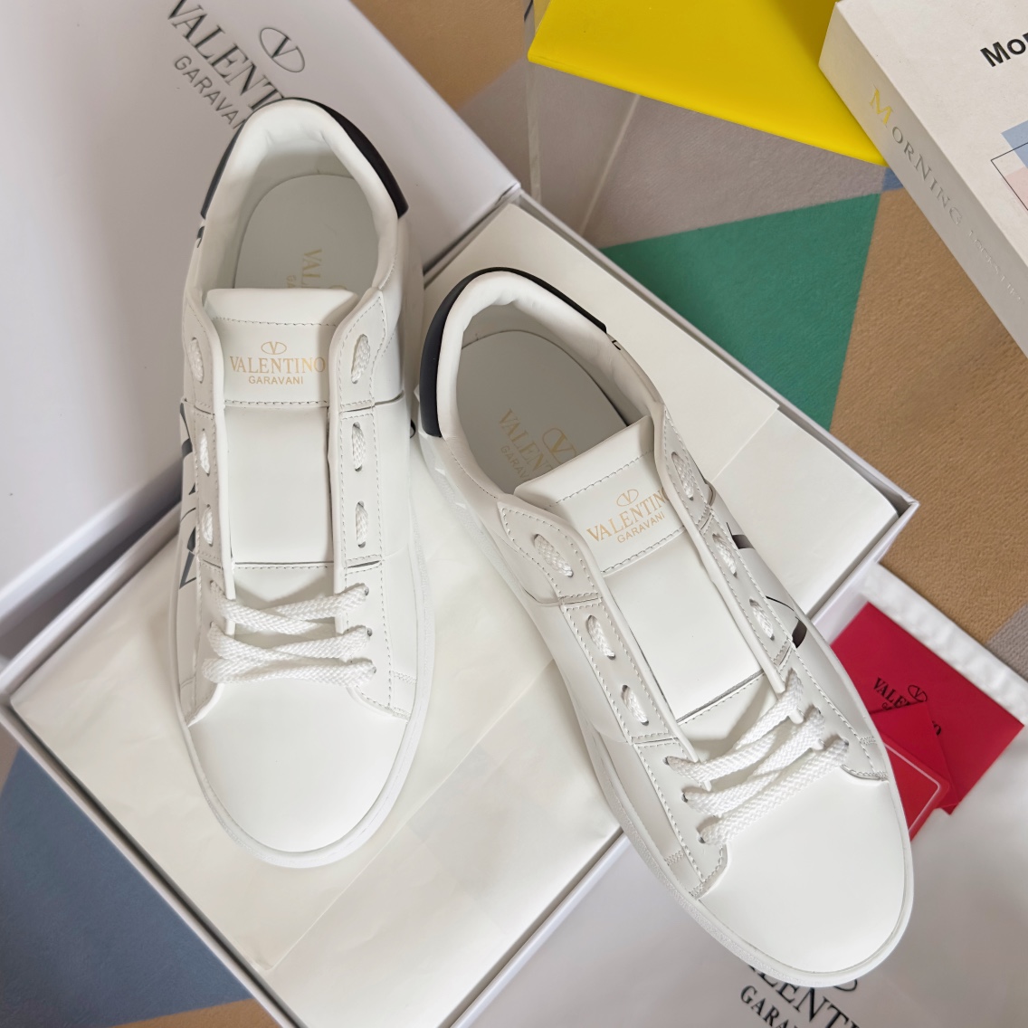 Valentino Rockstud Untitled Spike White Sneakers