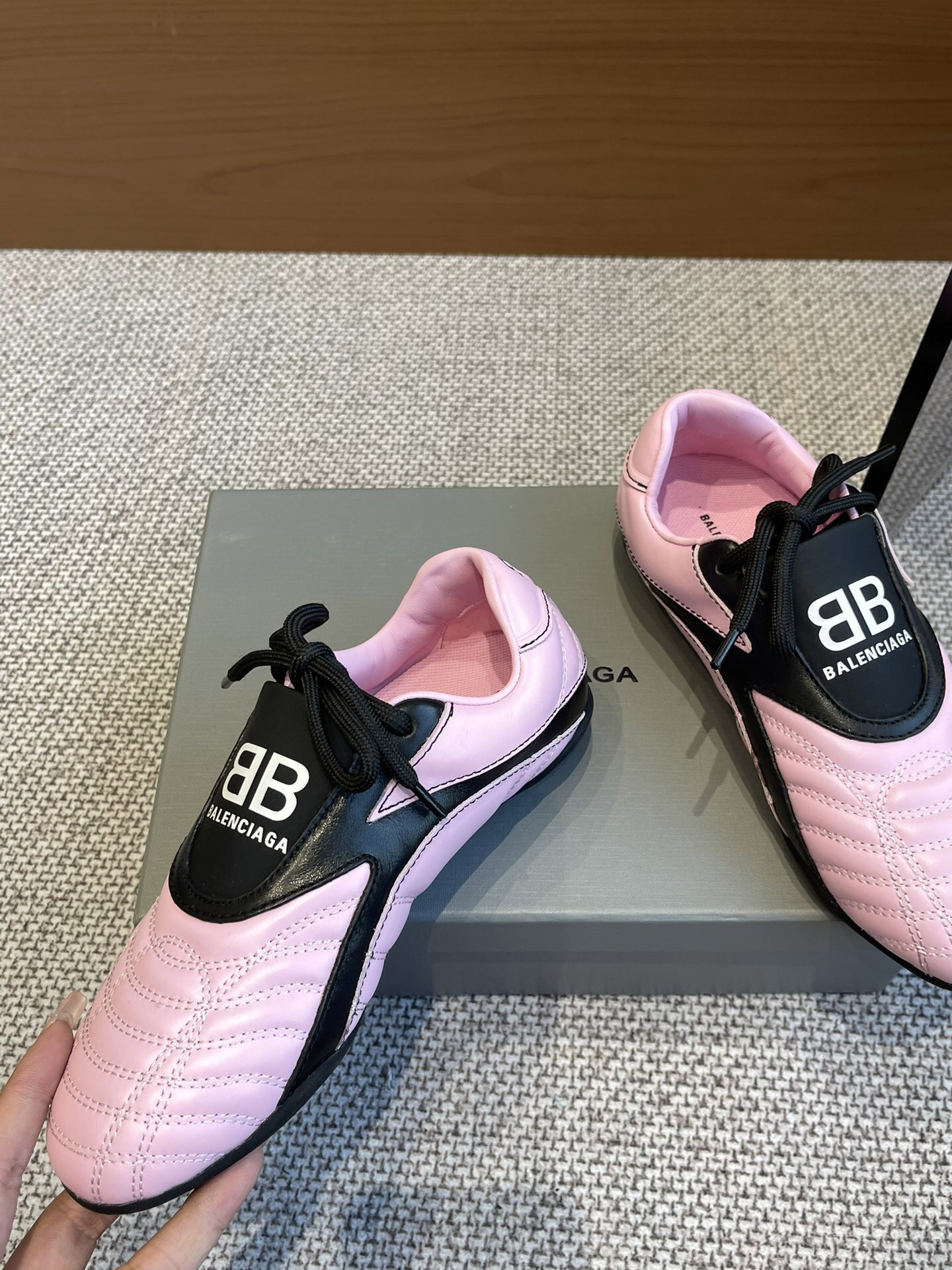 Balenciaga Sheepskin Checkerboard Baseball Shoes