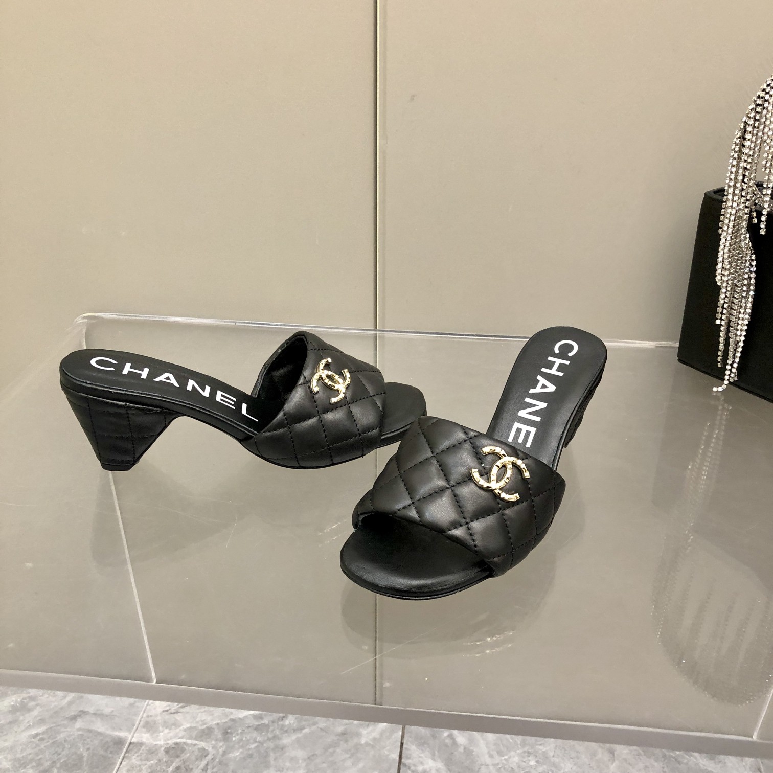 Chanel Sheepskin Low-Heel Mule Slippers