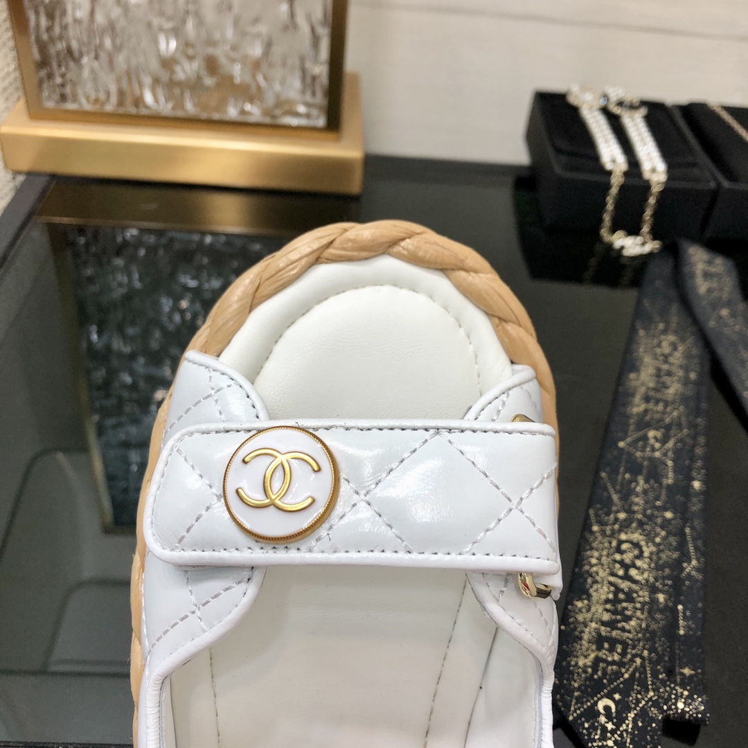Chanel Original big brand luxury goods 1:1 high-end quality top qualityChanel Woven Velcro Sandals