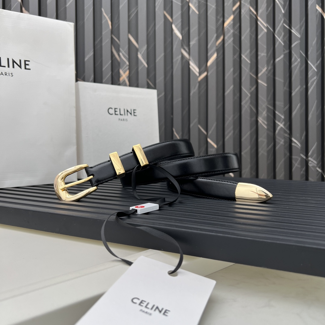 Celine Leather Elegant Thin Belt
