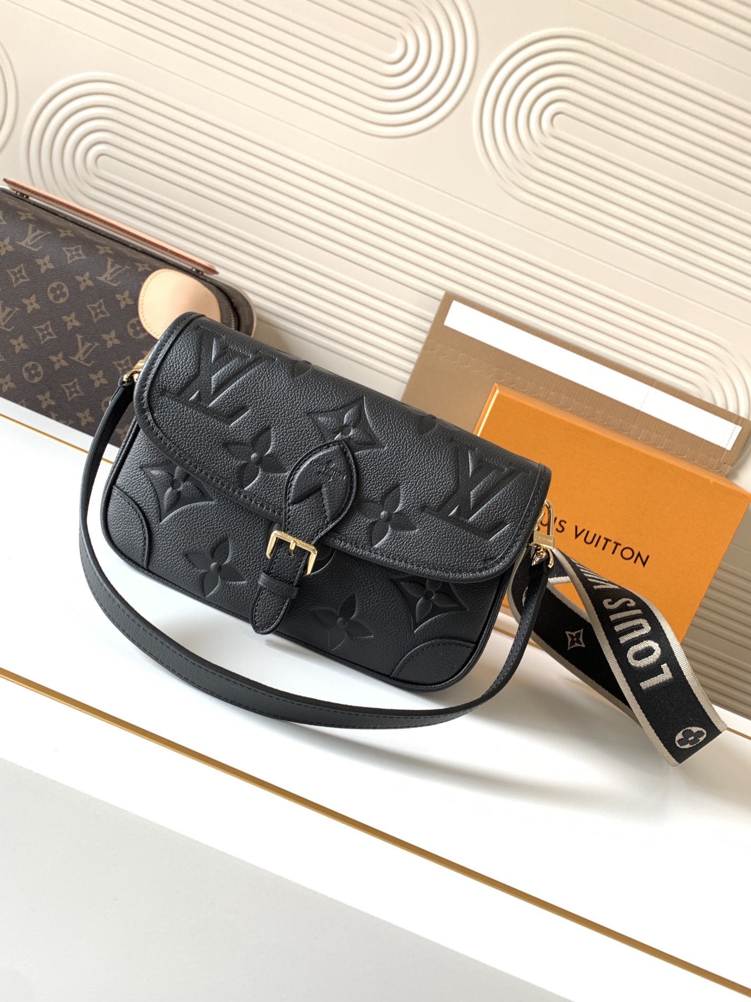 LV Diane Embossed Leather Handbag