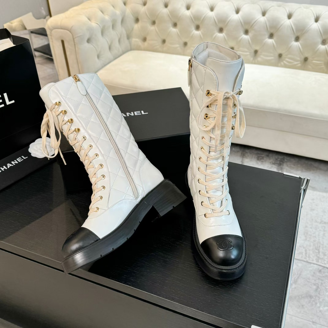Chanel Sheepskin Over-the-Knee Boots