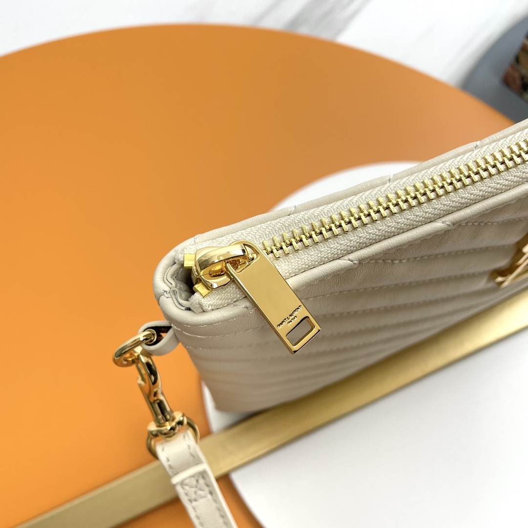 SAINT LAURENT Clutch Bag in White Twill Leather